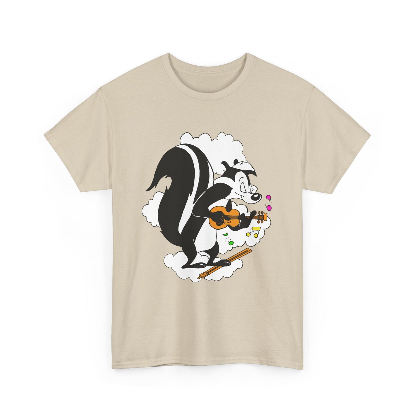 vintage milk cap pepe playing fiddle in clouds tshirt