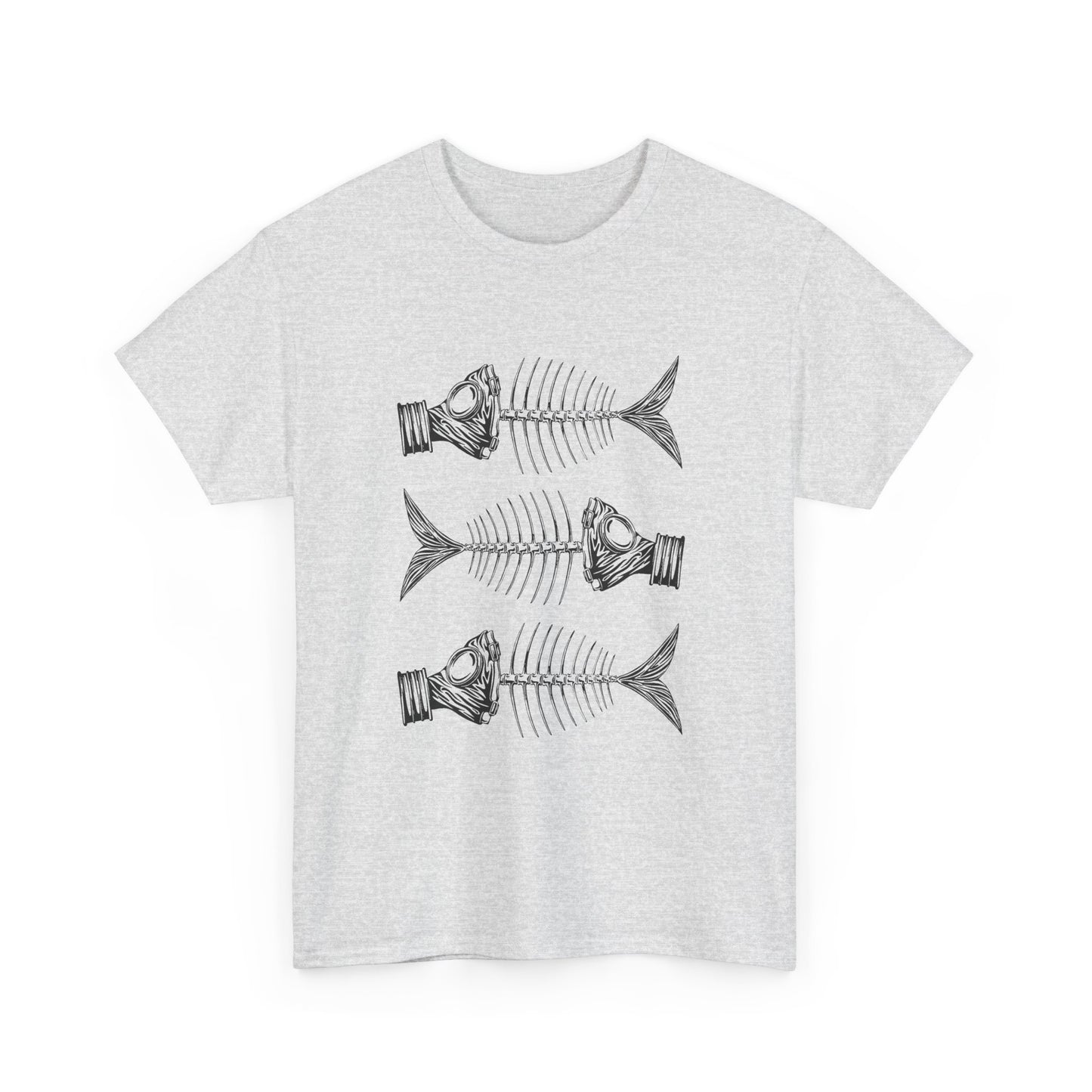 jacek rupinski polish skeletal fish with gas masks tshirt