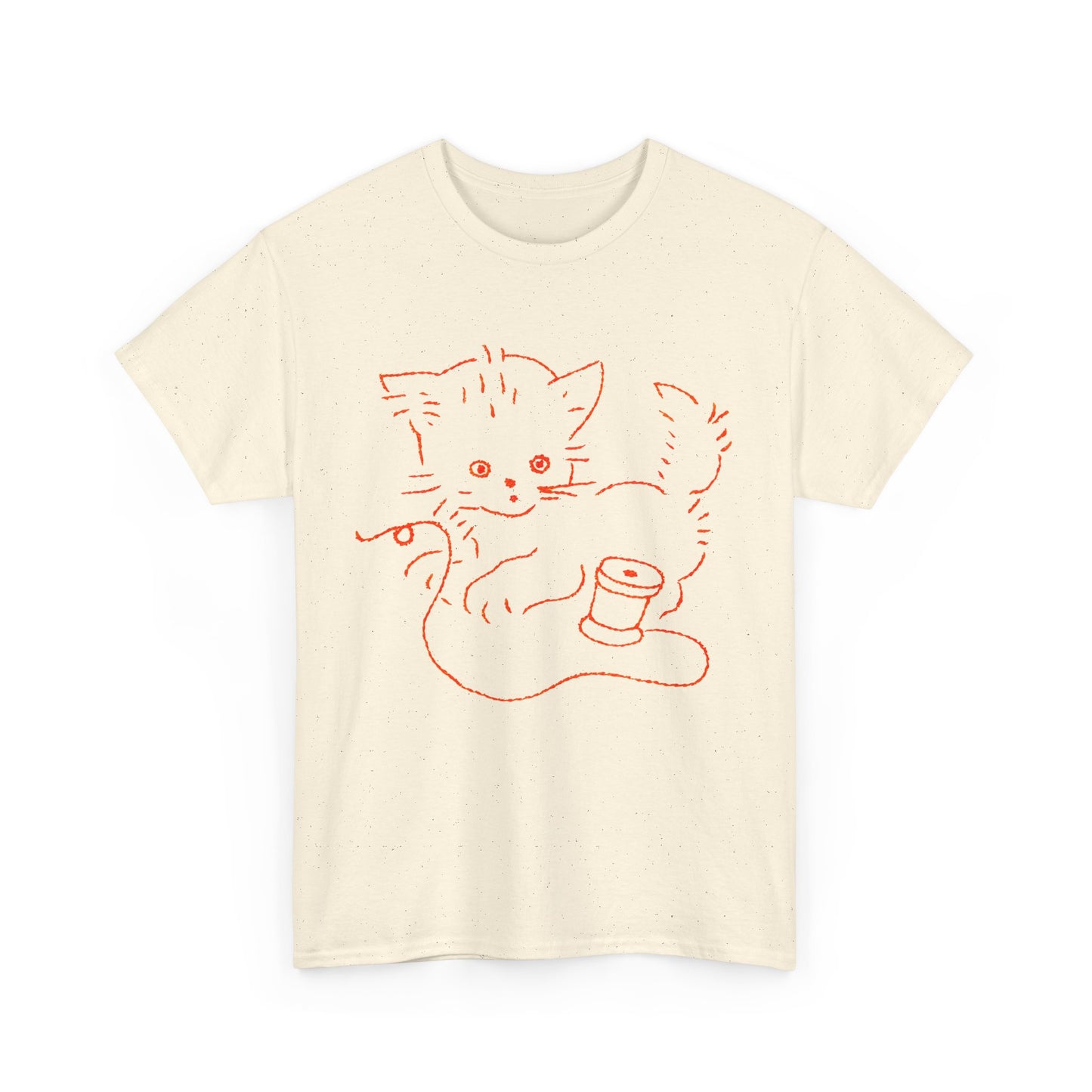 vintage graphic kitten with string reproduction tshirt