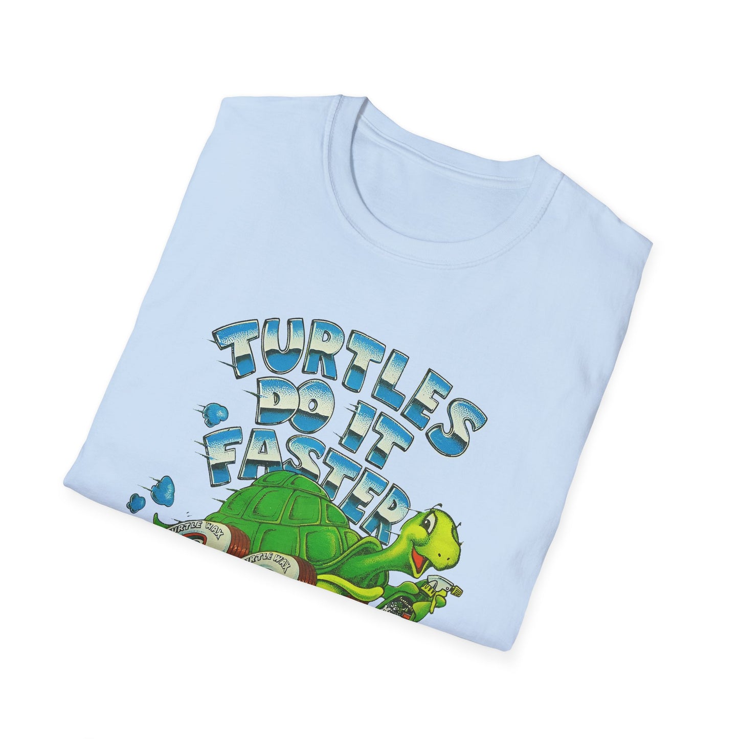 1980s turtle wax advertisement turtles do it faster reproduction tshirt