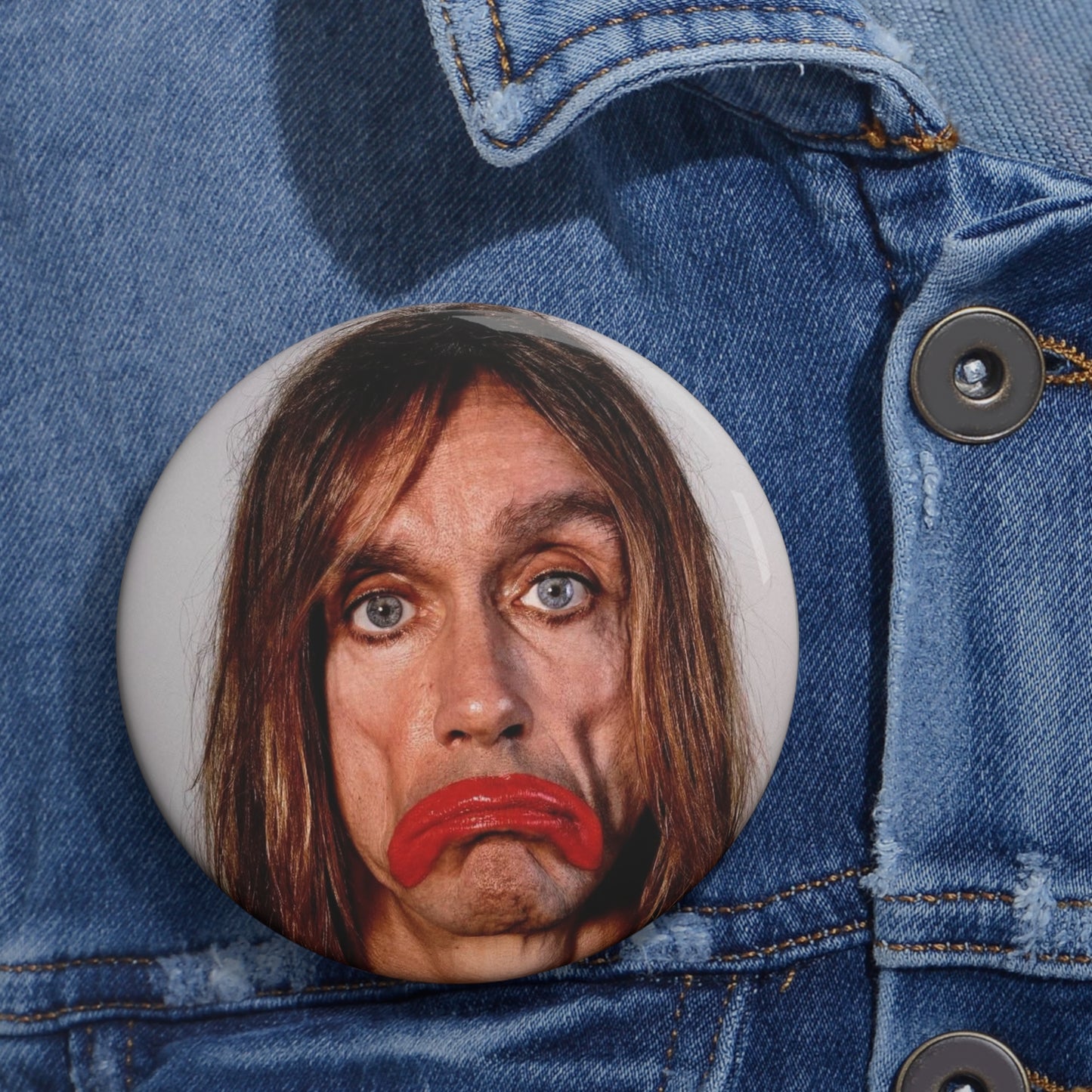 iggy clown pinback button