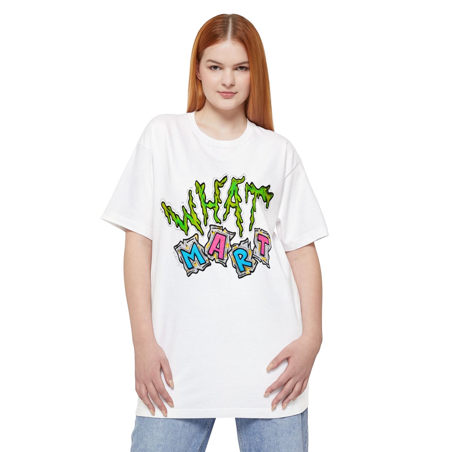 oversized what mart logo unisex tall beefy tshirt