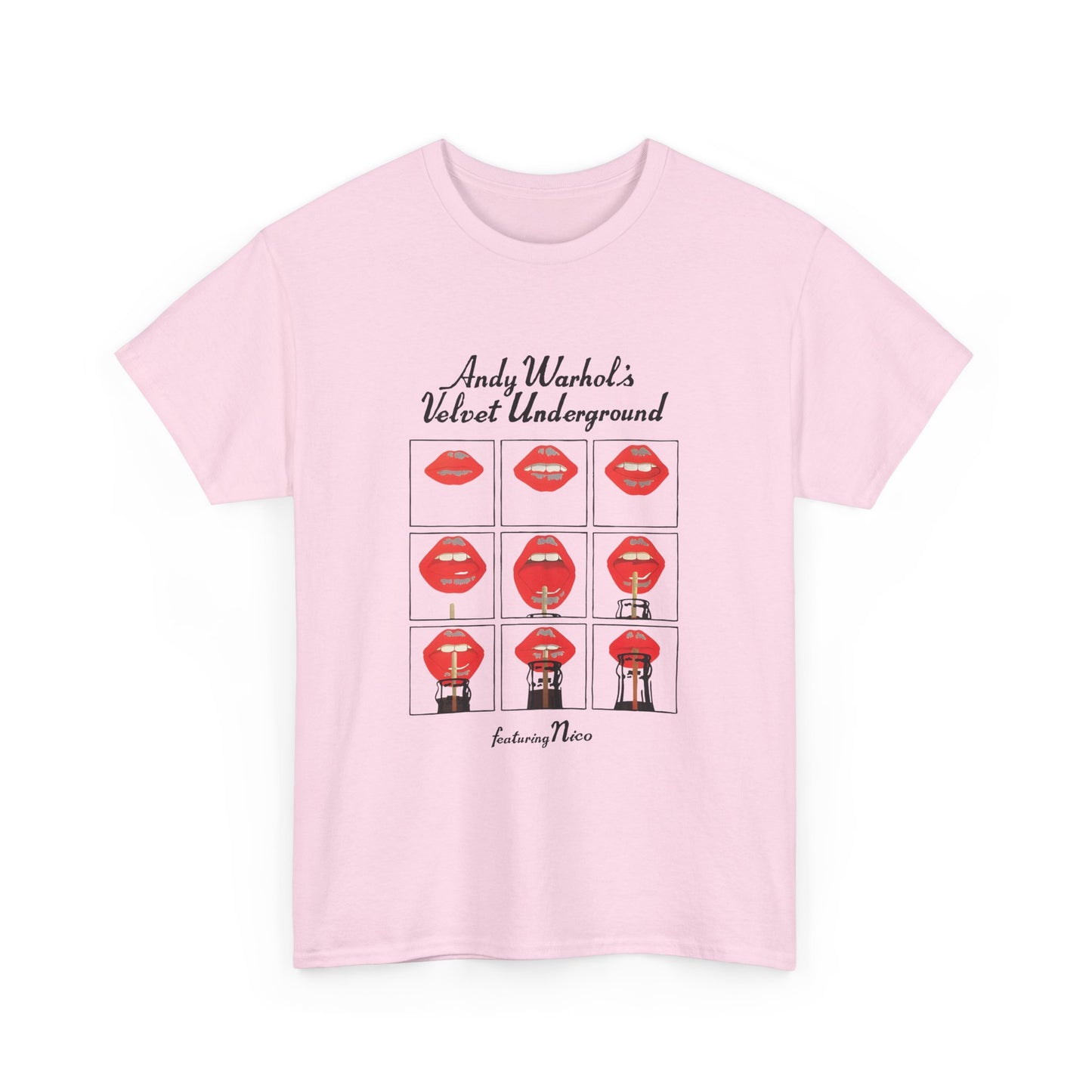 andy warhol's velvet underground featuring nico lips tshirt
