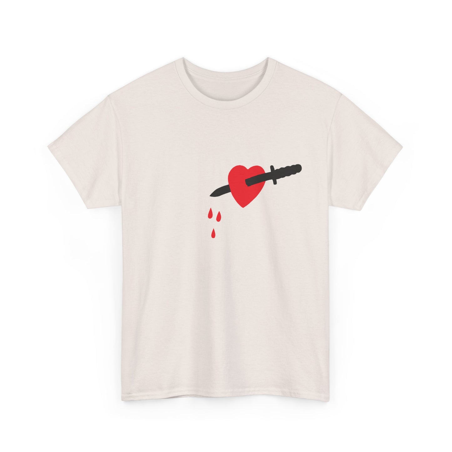 1970s vintage stabbed in the heart reproduction tshirt