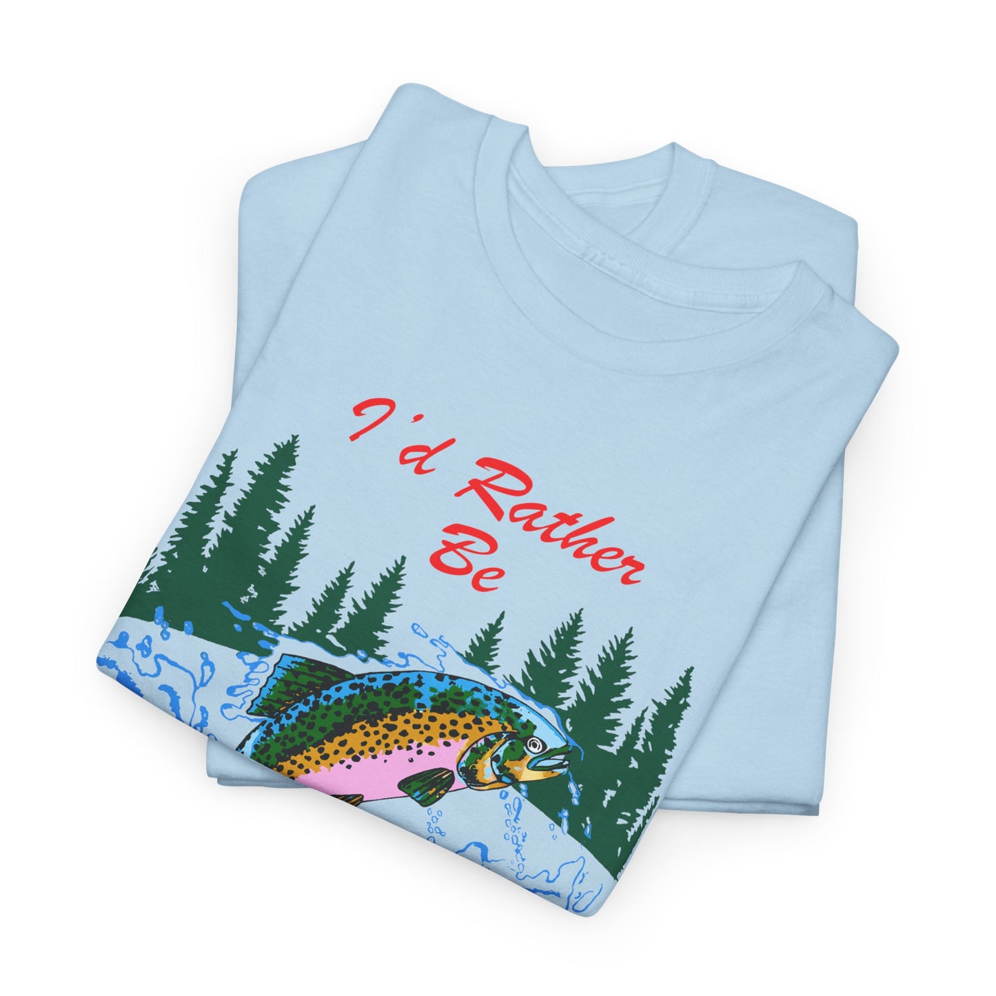 vintage i'd rather be fishing reproduction tshirt