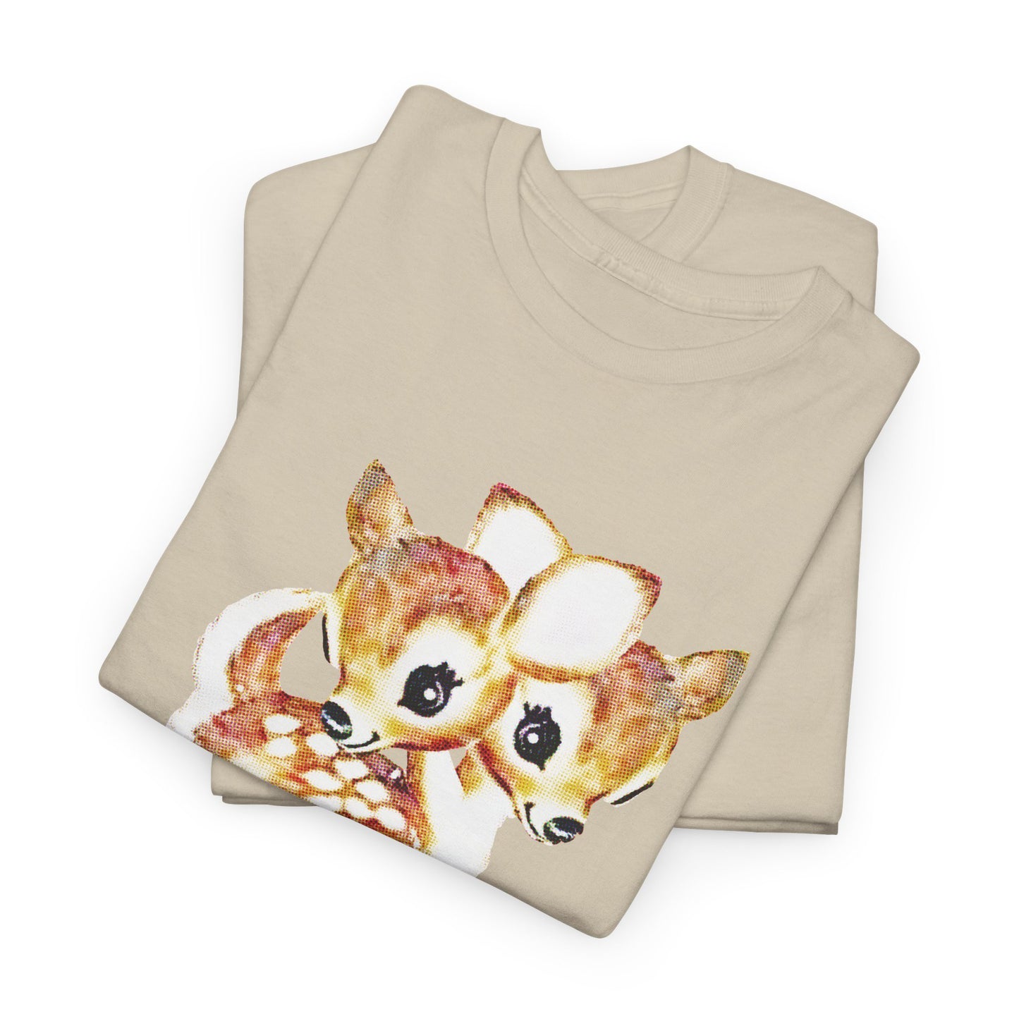 vintage cute baby deer double headed tshirt