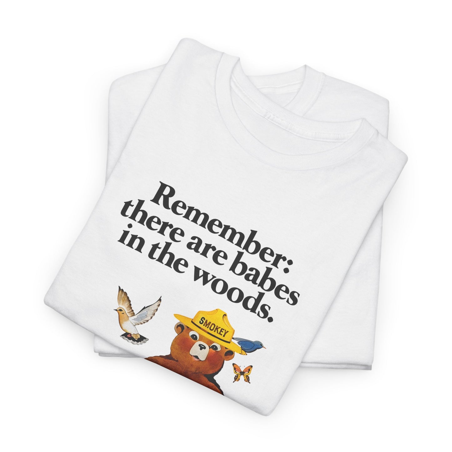 vintage smokey the bear babes in the woods reproduction tshirt