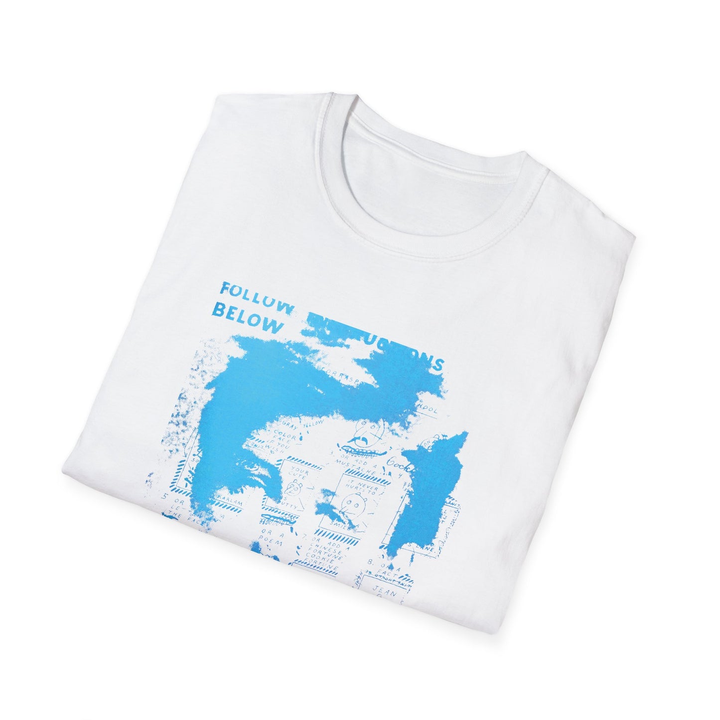 ray johnson arthur rimbaud art in light blue tshirt