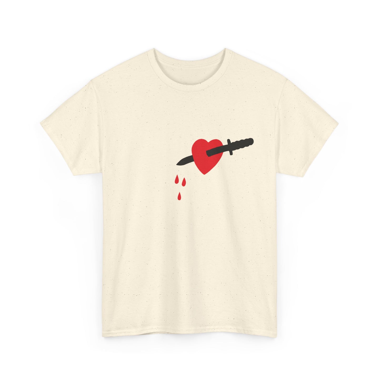 1970s vintage stabbed in the heart reproduction tshirt