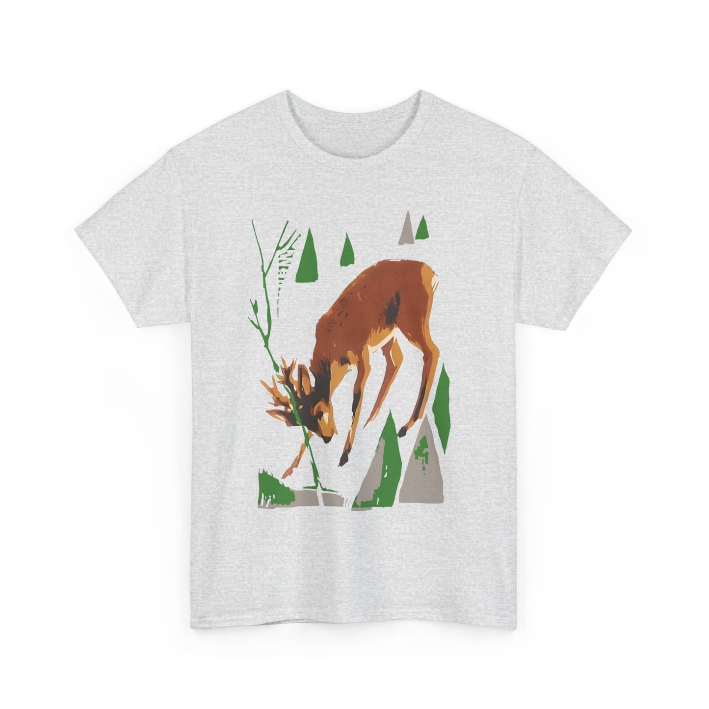 1961 slovakian living beauty vintage deer art reproduction tshirt