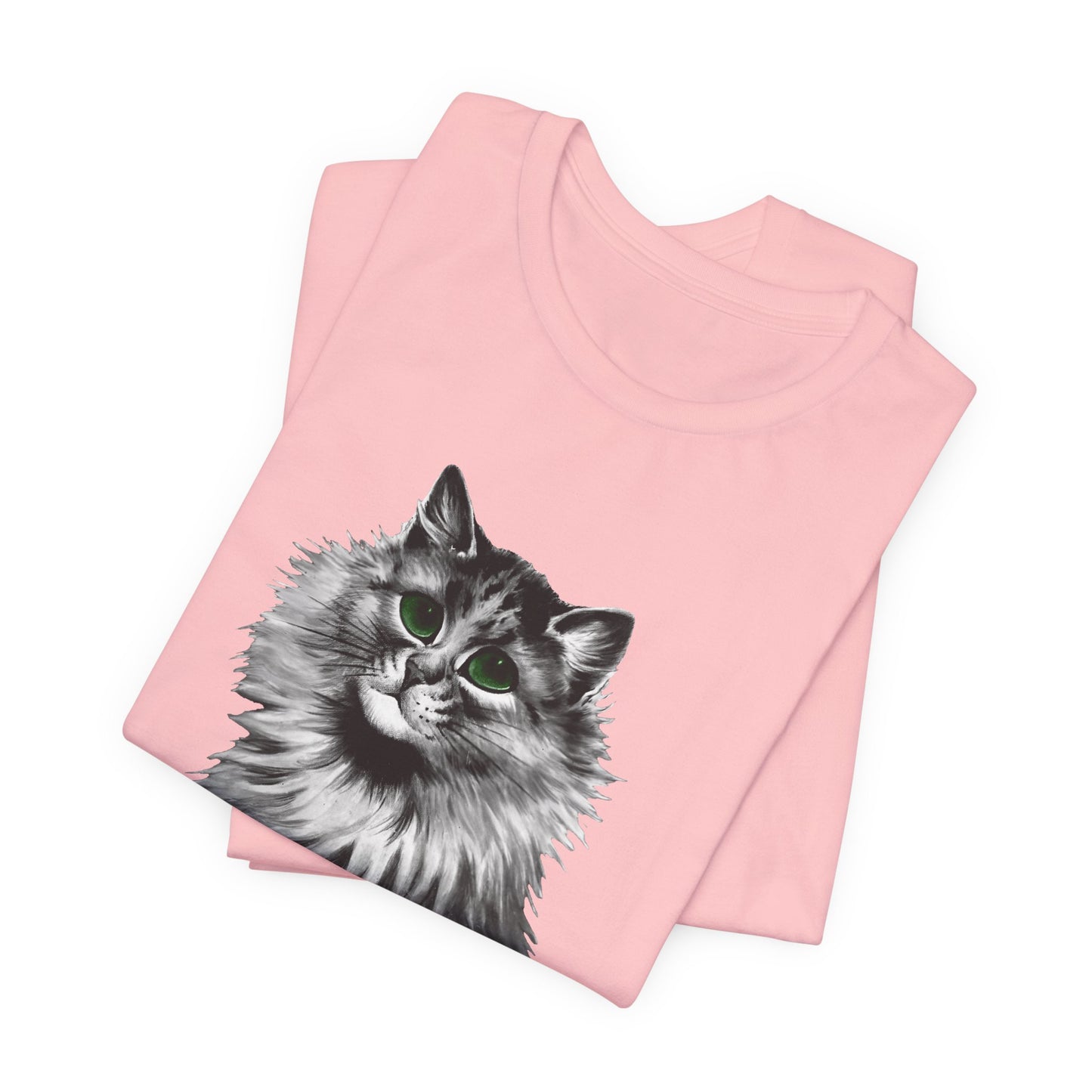 louis wain anthropomorphised cat painting green eyes tshirt