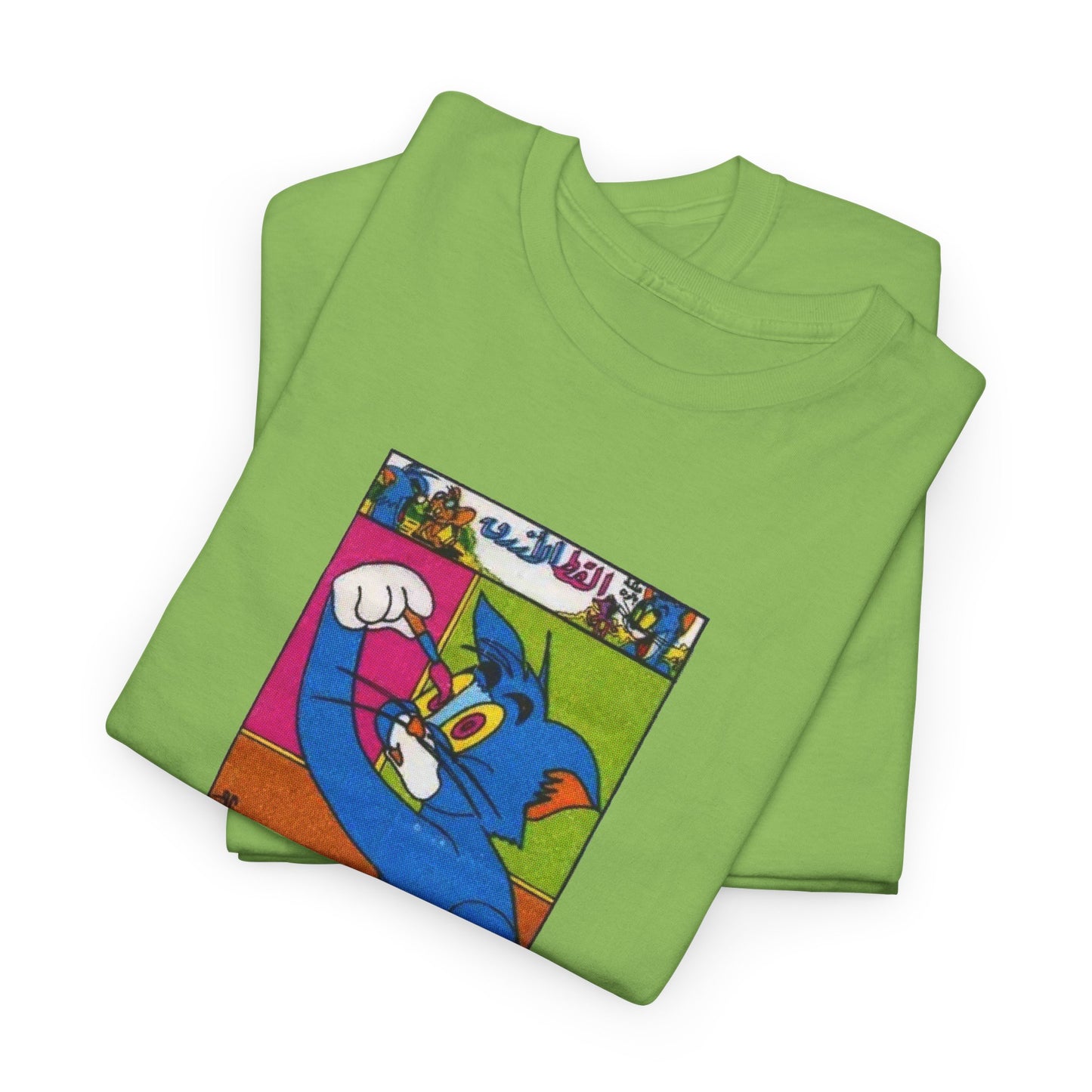 tom the cat painting his eyeball from a vintage turkish gum wrapper reproduction tshirt