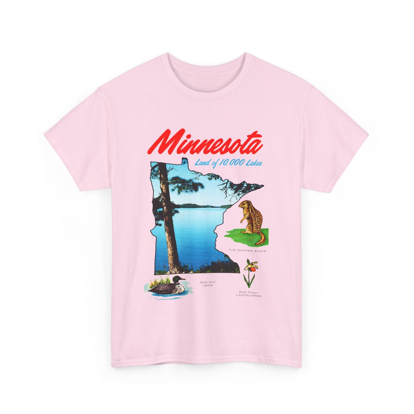 vintage postcard minnesota land of 10 000 lakes reproduction tshirt