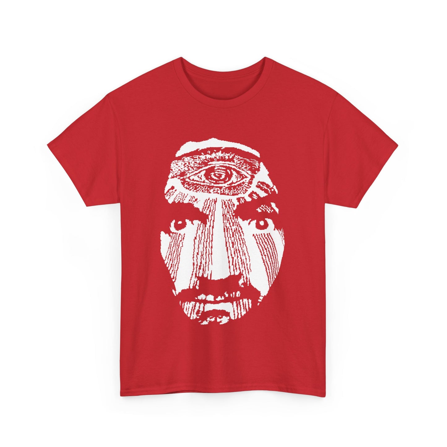 vintage charles manson knit pattern reproduction stretched warped graphic tshirt