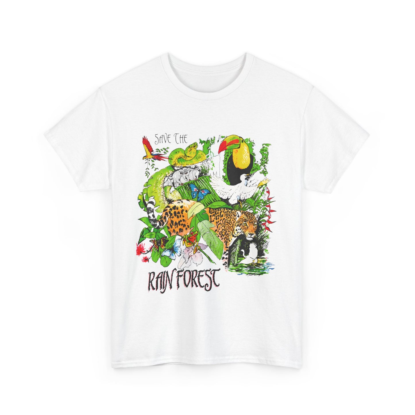 1993 vintage save the rainforest reproduction tshirt