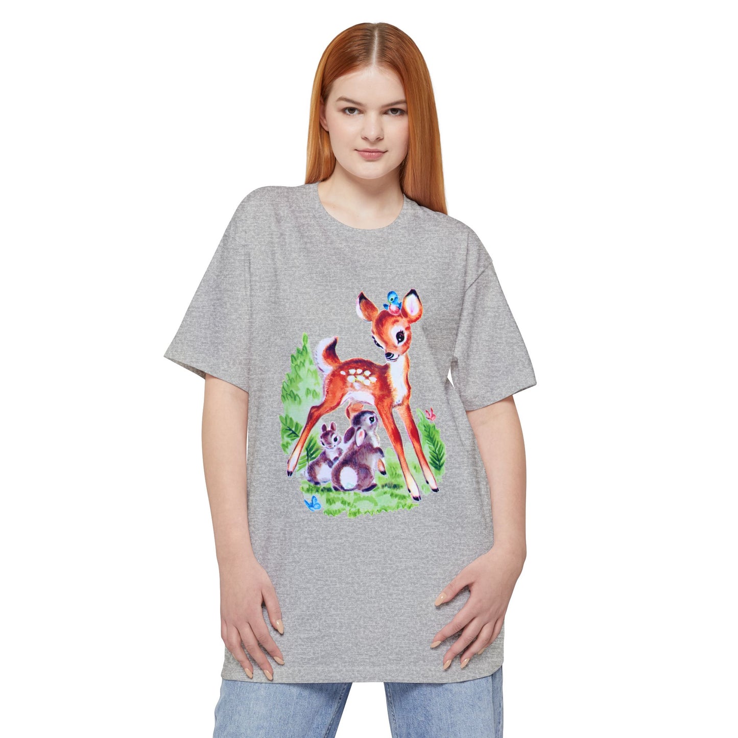 oversized 1956 cute baby deer from little deer storybook unisex big tshirt