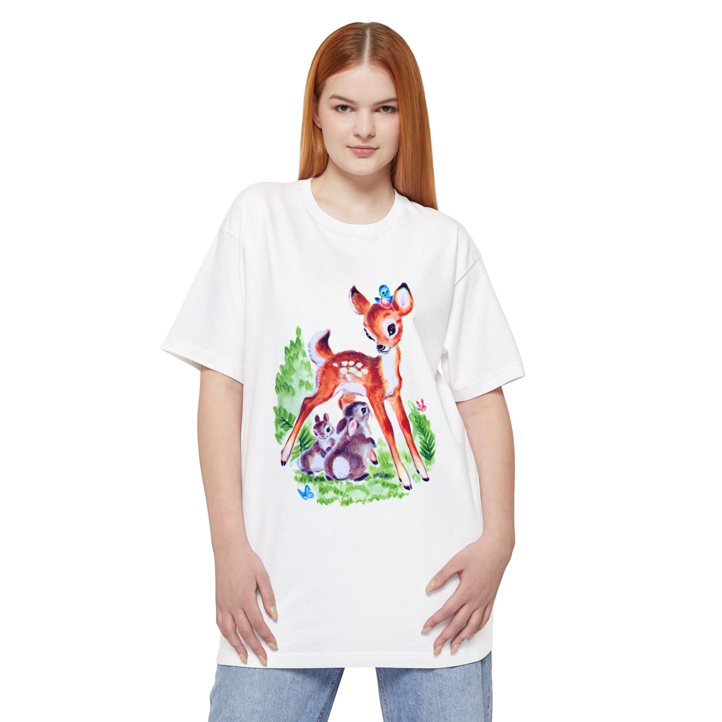 oversized 1956 cute baby deer from little deer storybook unisex big tshirt