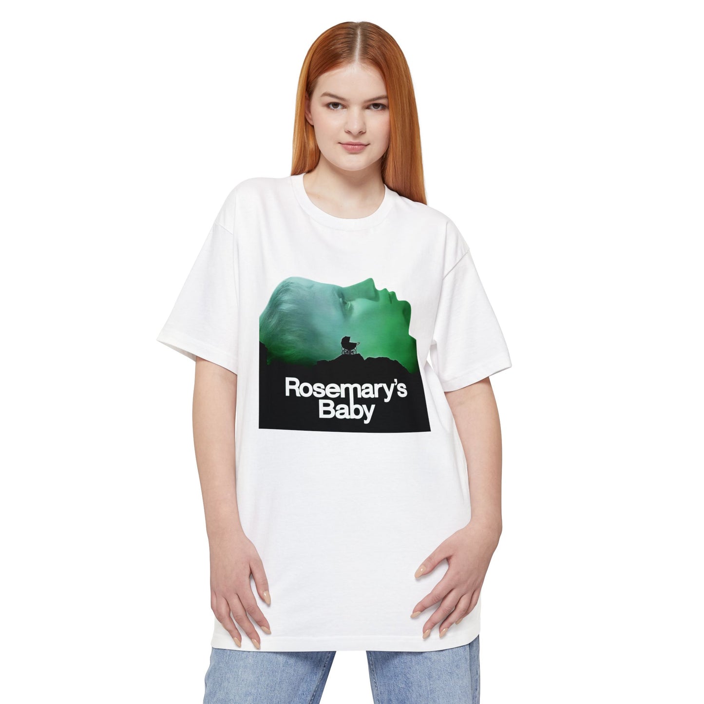 oversized 1968 roman polanski's rosemary's baby movie poster unisex tall beefy tshirt
