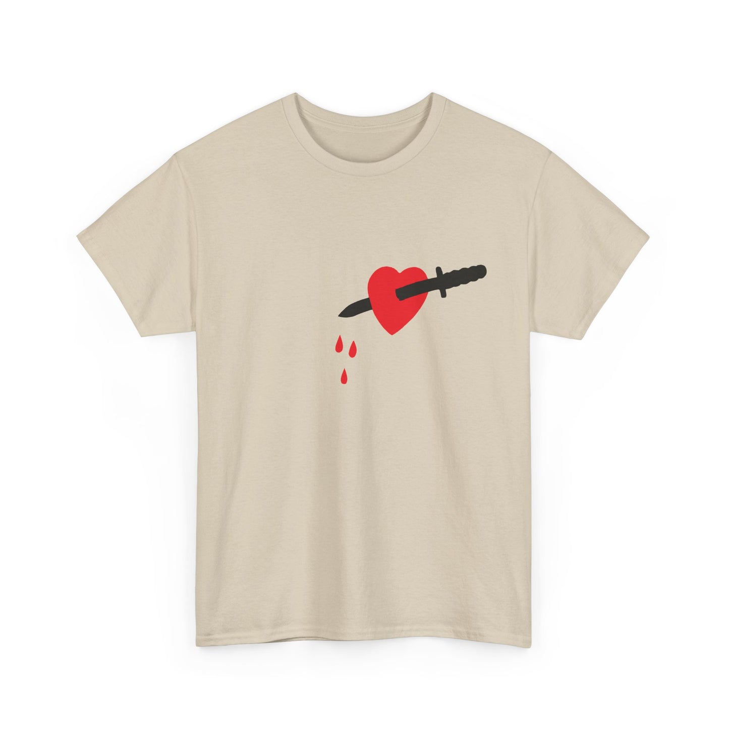 1970s vintage stabbed in the heart reproduction tshirt