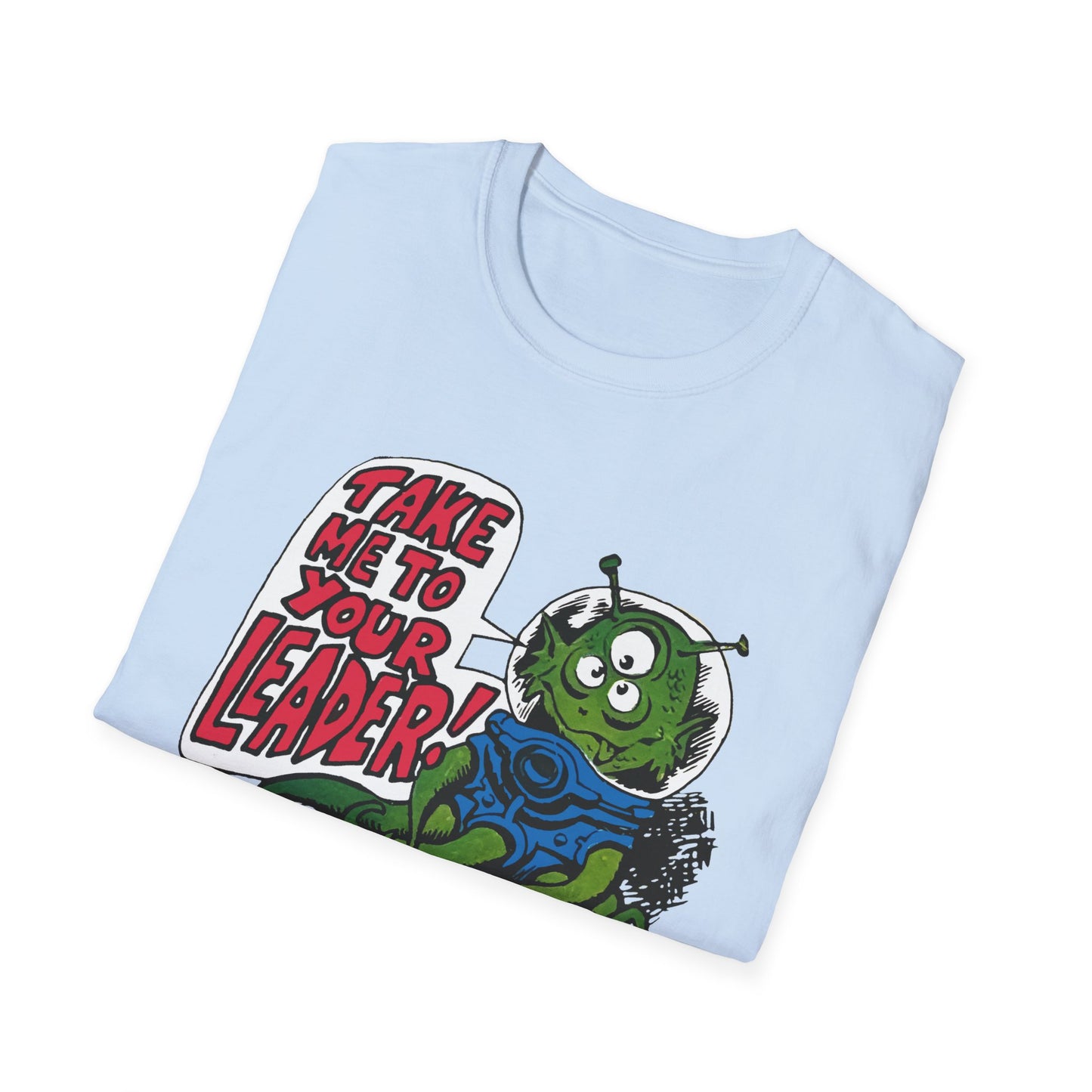 1970s take me to your leader alien cartoon character reproduction tshirt
