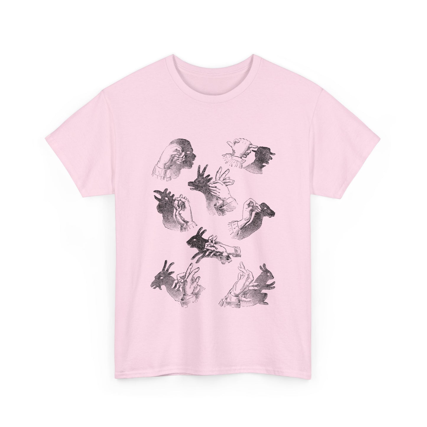 1883 hand shadows on the wall illustration from popular scientific recreations book tshirt
