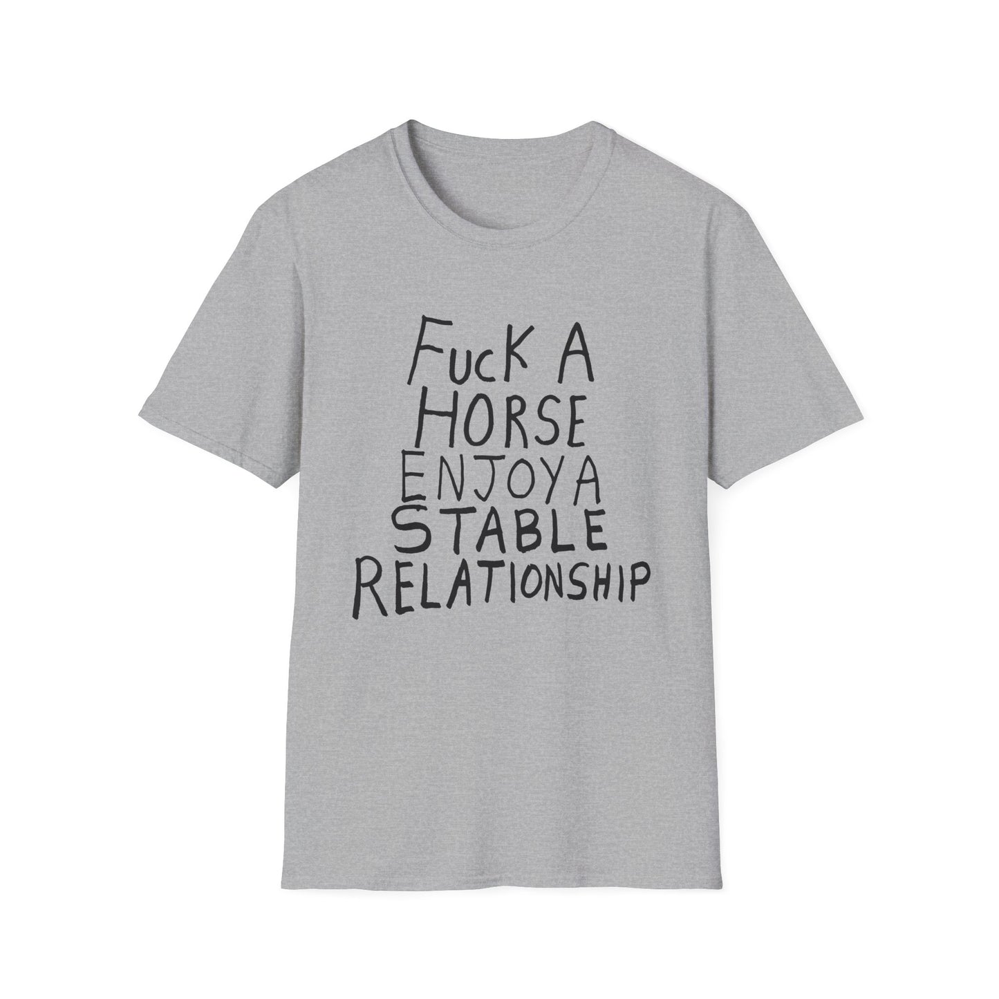 fuck a horse enjoy a stable relationship hand drawn tshirt