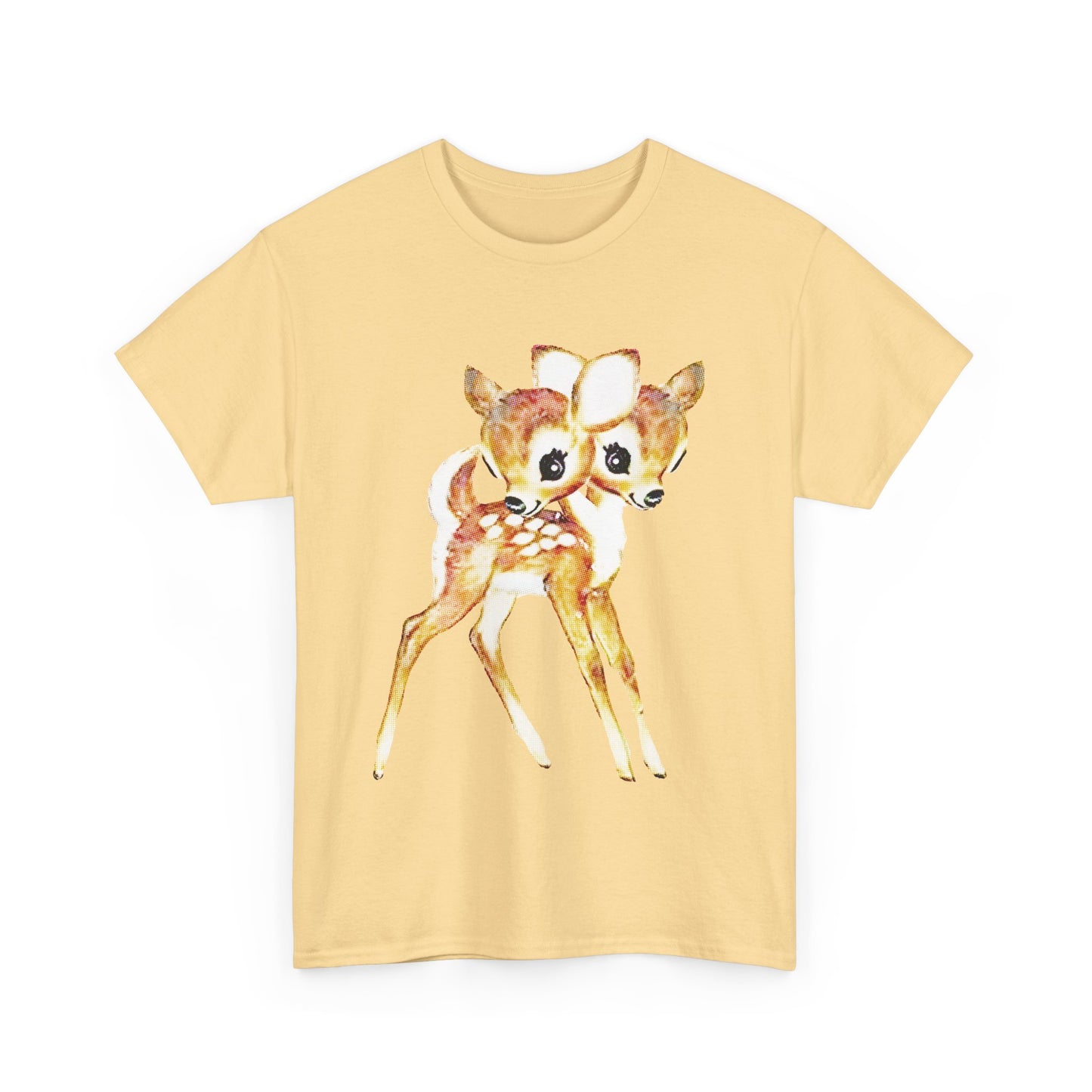 vintage cute baby deer double headed tshirt