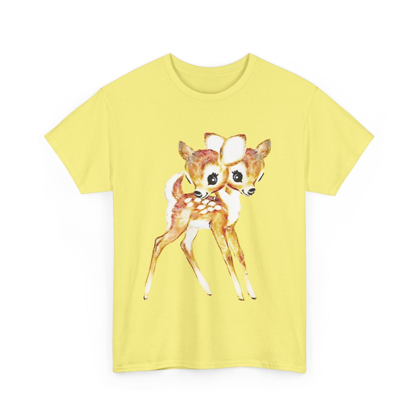 vintage cute baby deer double headed tshirt