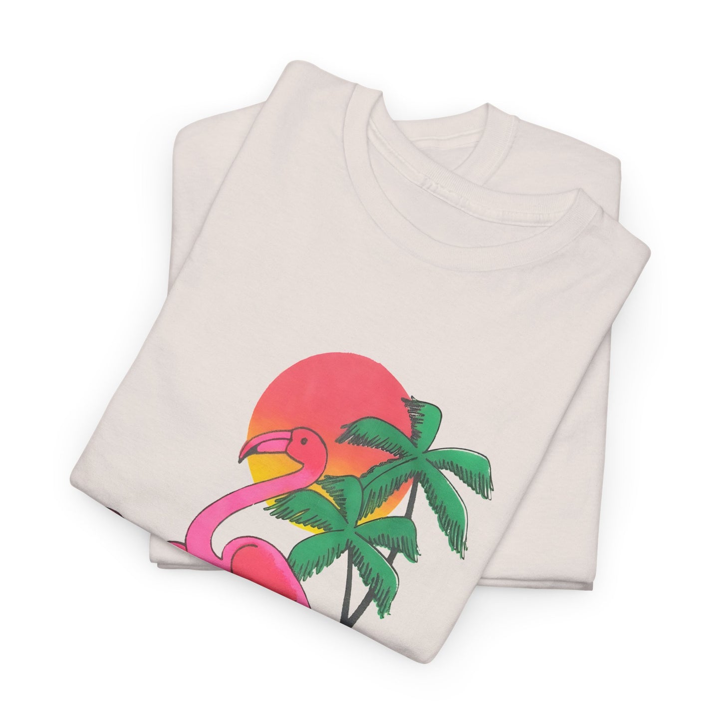 1980s vintage two flamingos reproduction tshirt