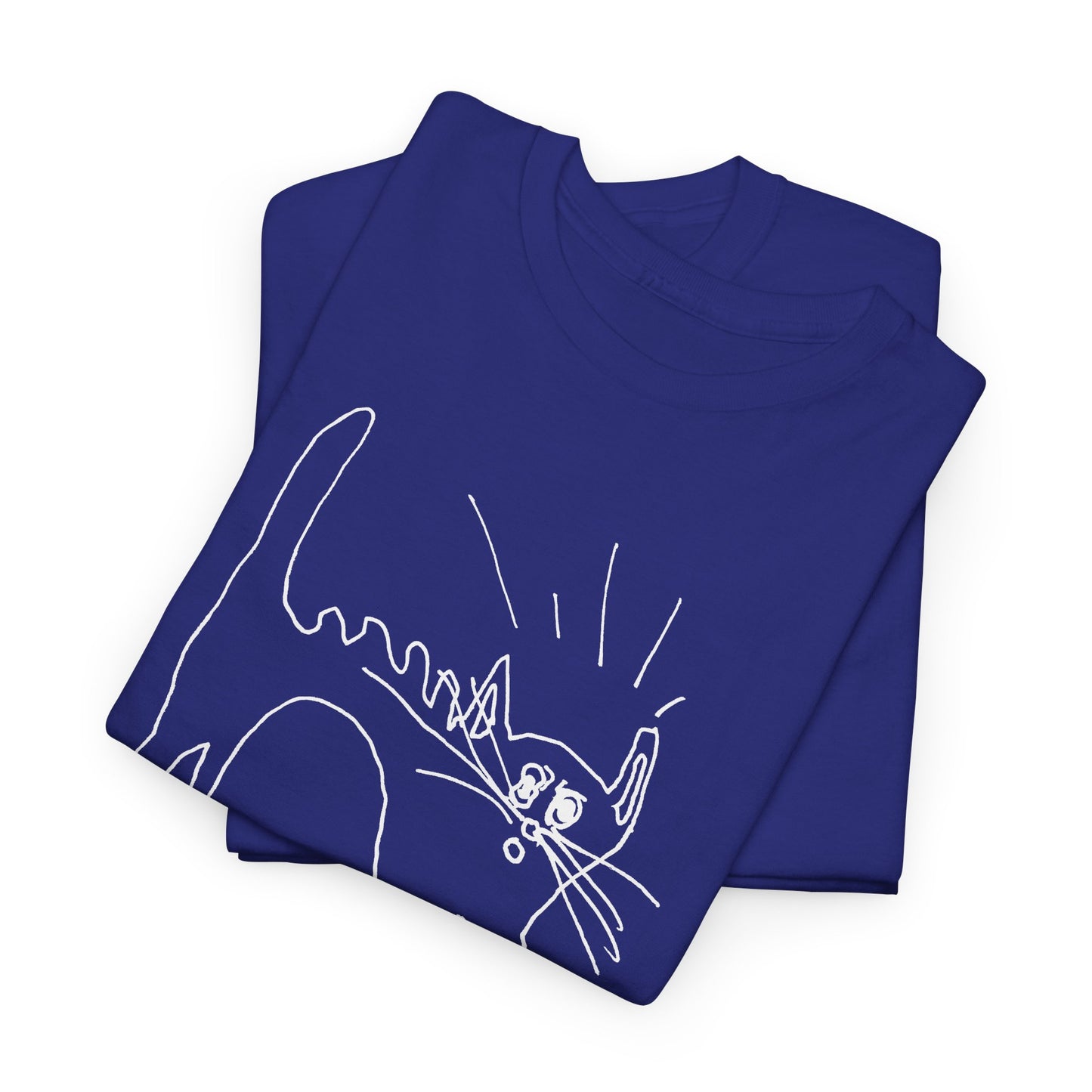 original drawing of a very spooked cat tshirt