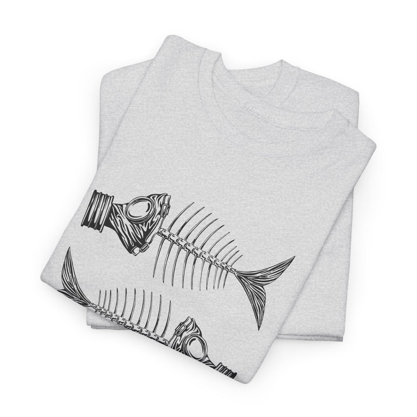 jacek rupinski polish skeletal fish with gas masks tshirt