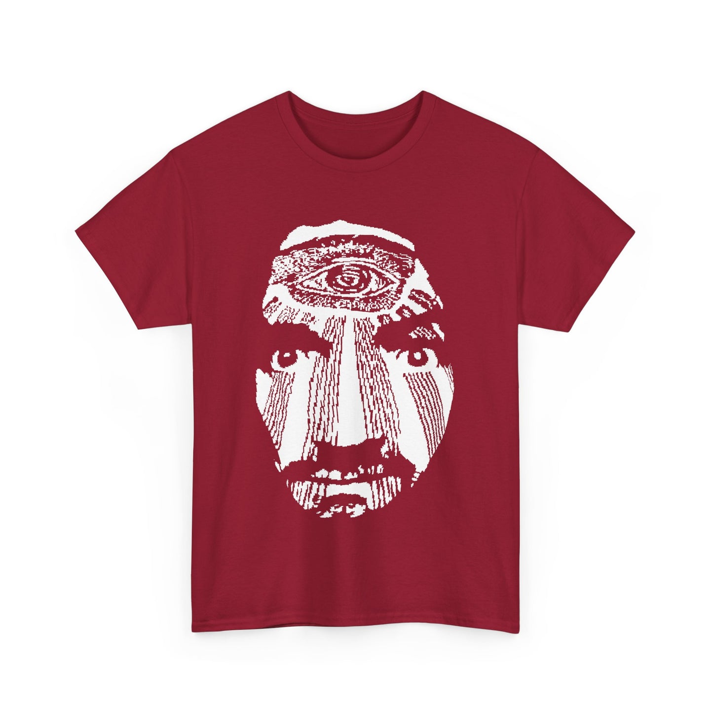 vintage charles manson knit pattern reproduction stretched warped graphic tshirt