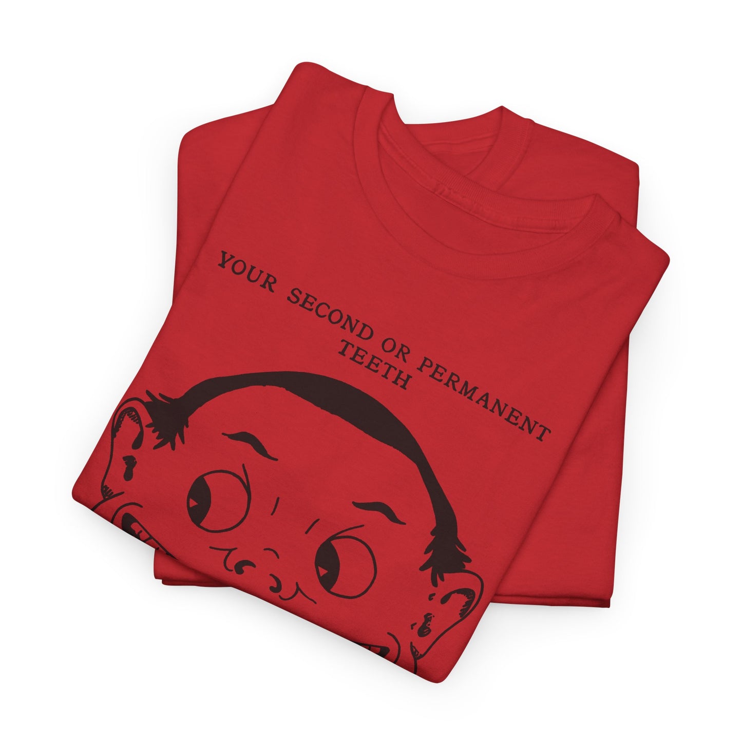 1918 illustration from child's book of teeth kid with teeth chart tshirt