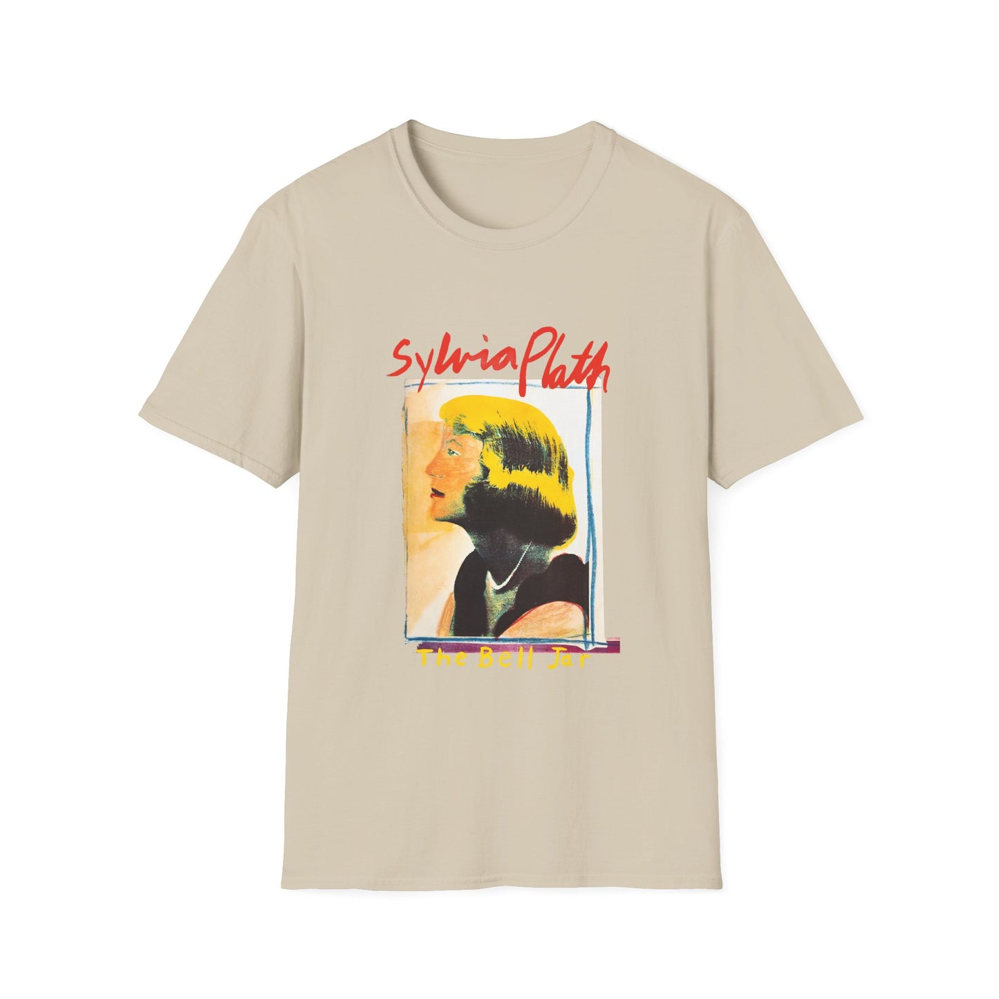 1963 book by sylvia plath "the bell jar" book cover tshirt