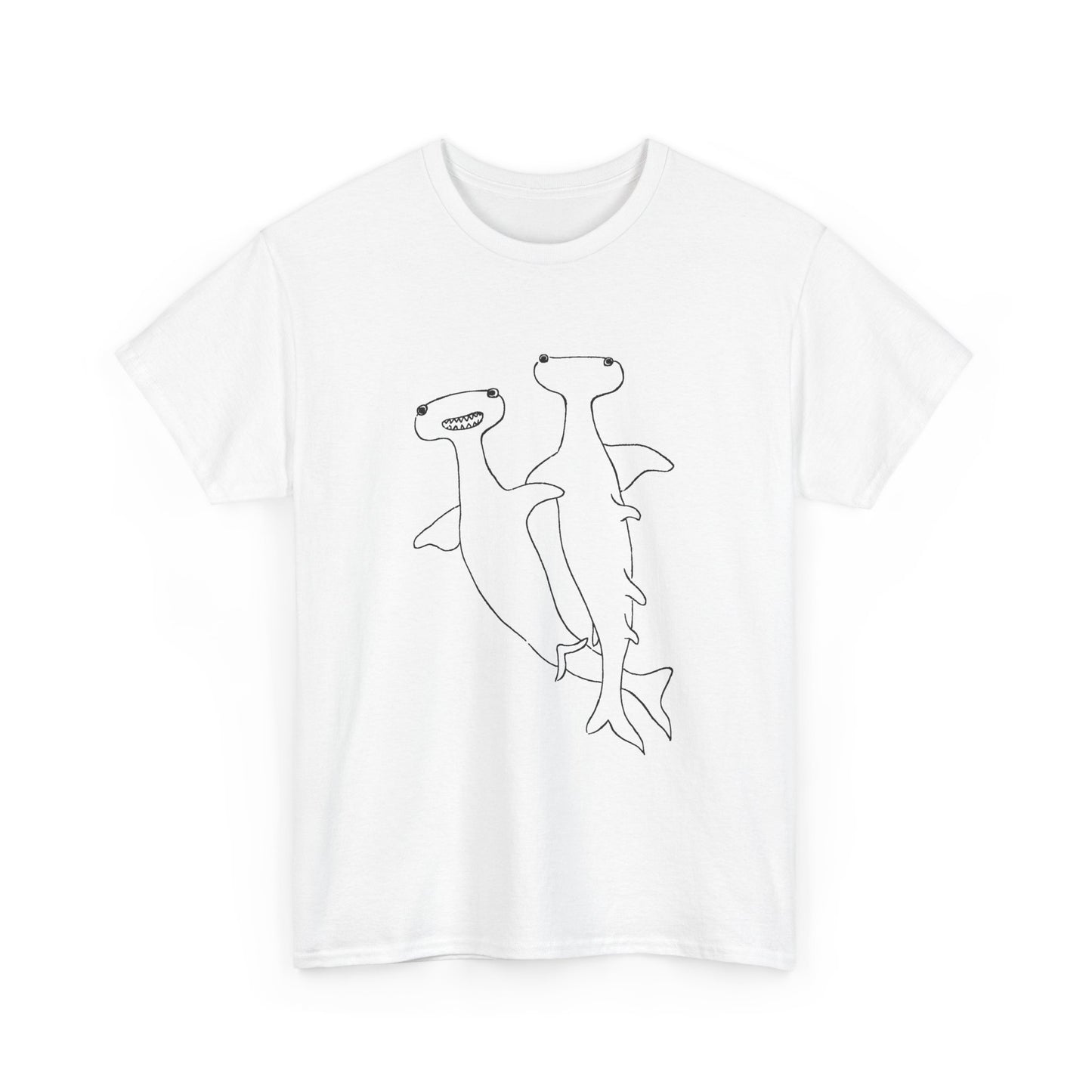 1735 a pair of hammerhead sharks edo period japanese illustration reproduction tshirt