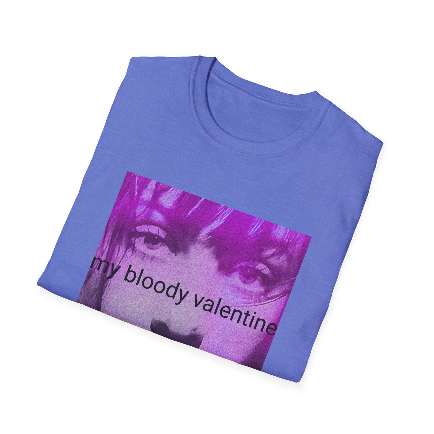 my bloody valentine belinda butcher close up in purple tshirt