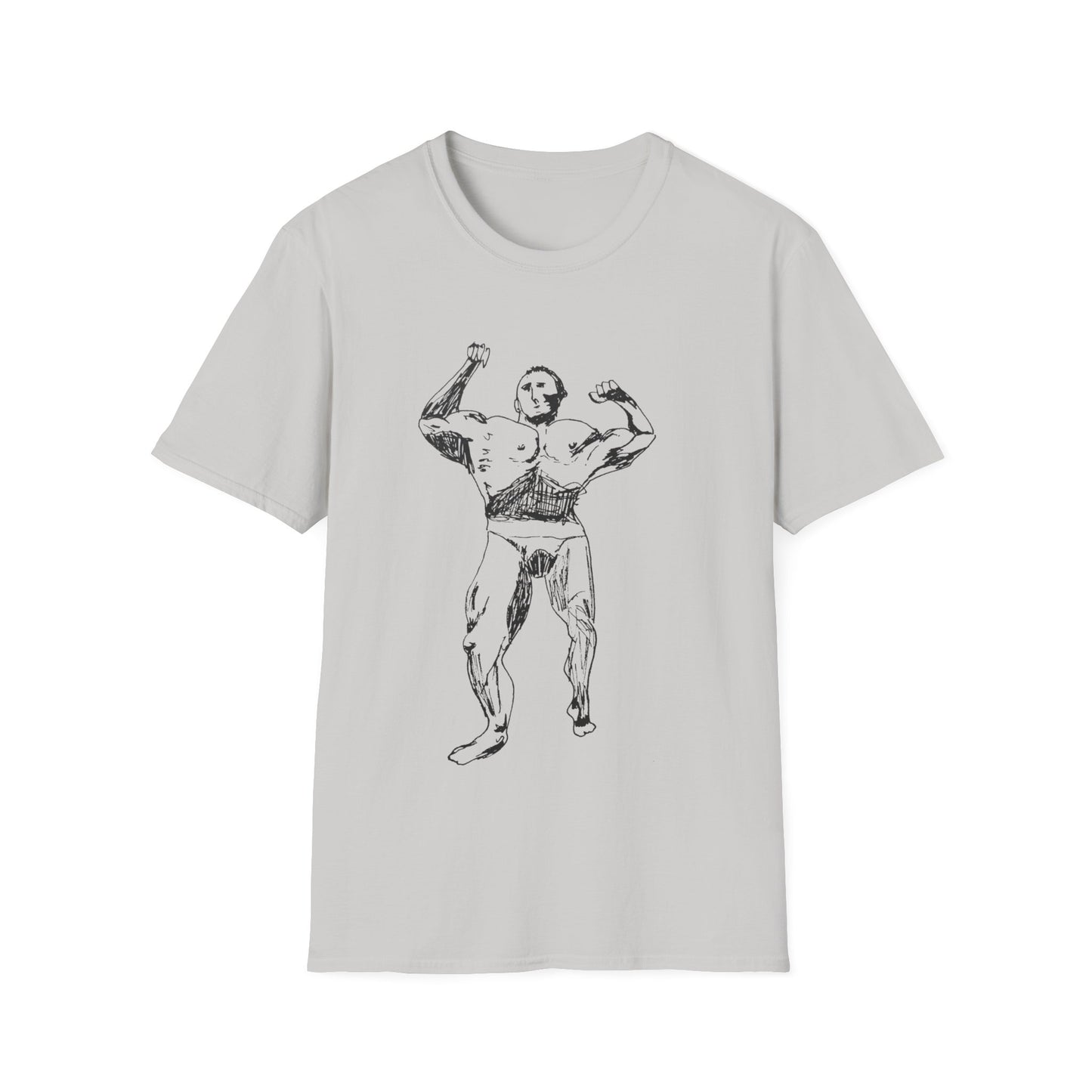 muscle man tshirt original drawing