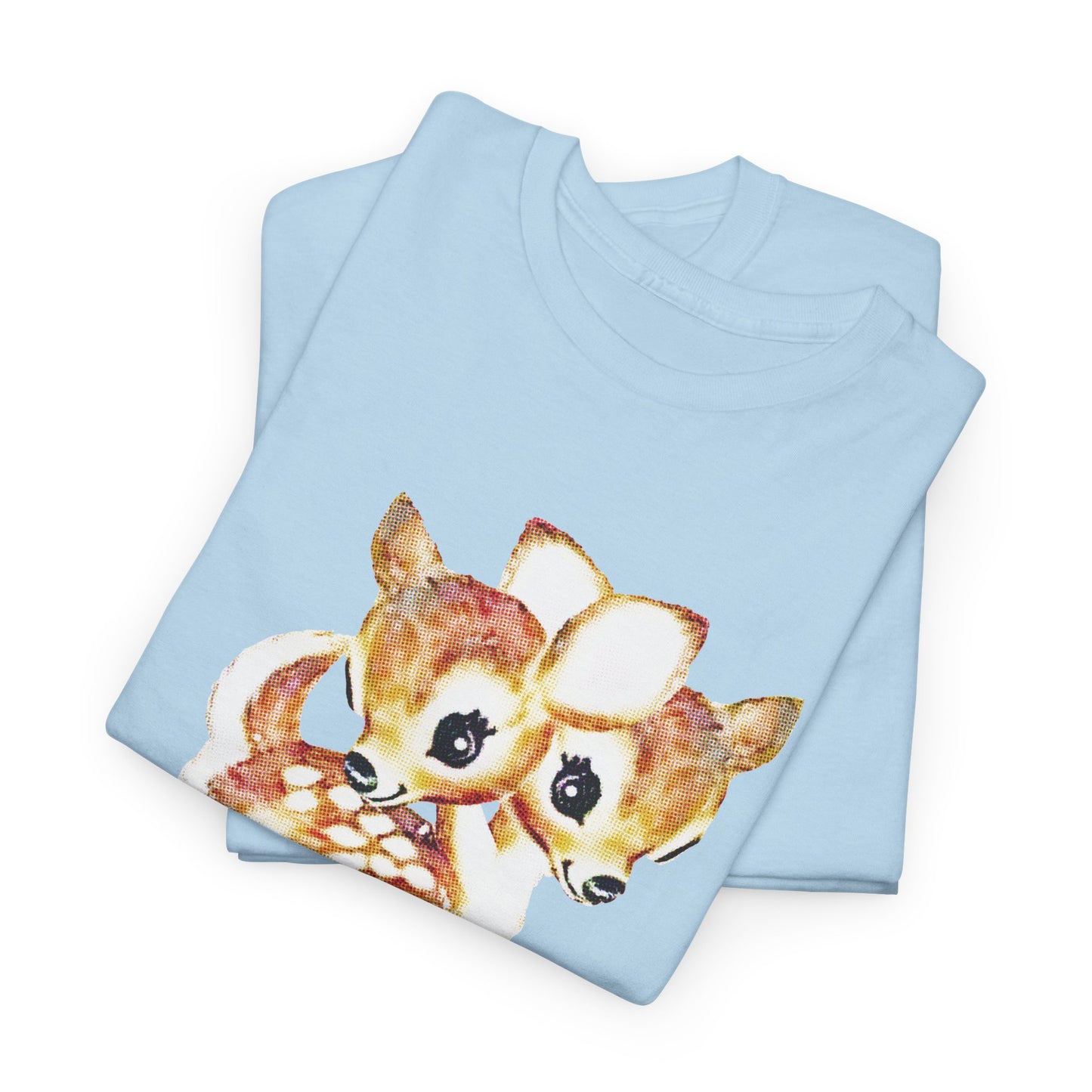 vintage cute baby deer double headed tshirt