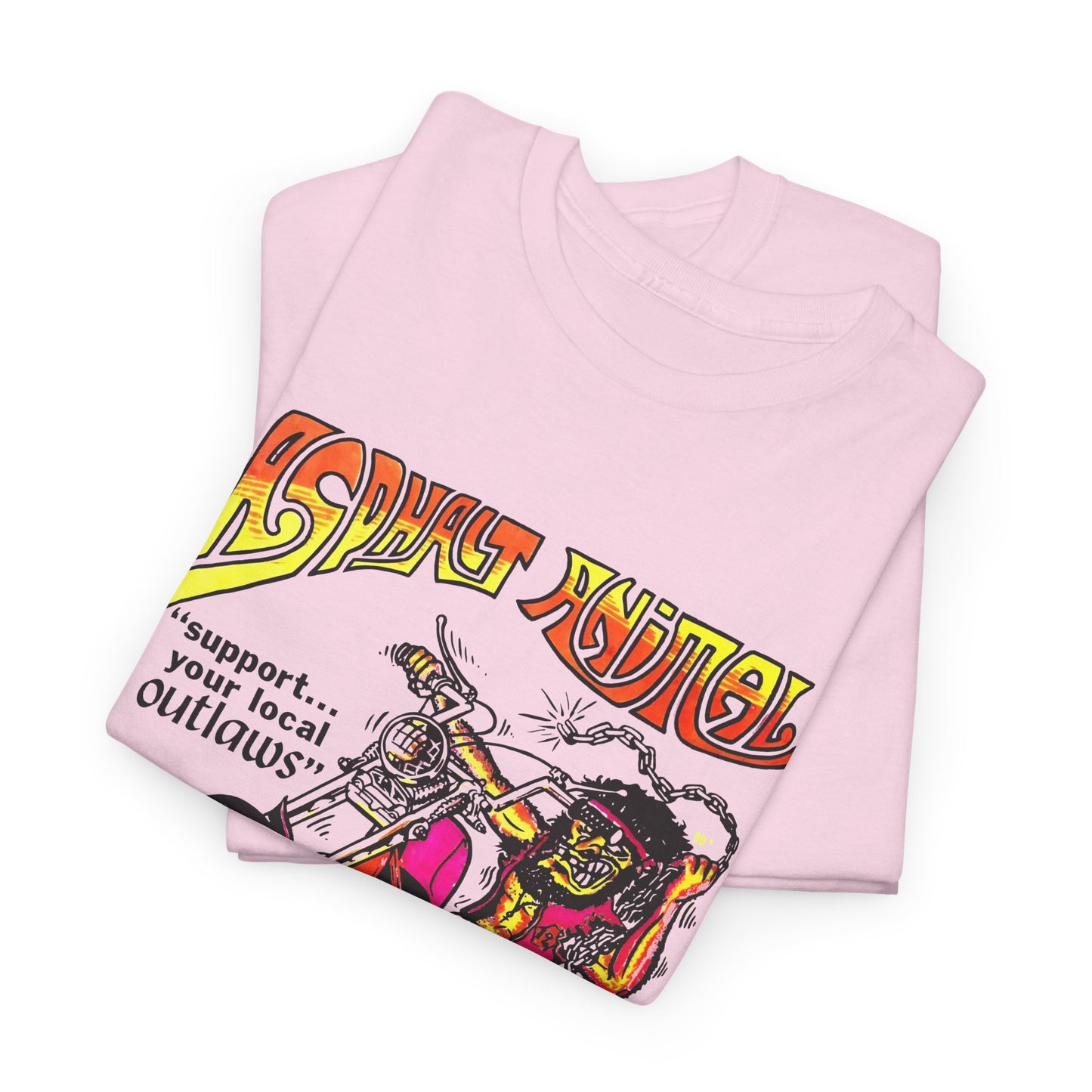 vintage 1967 asphalt animal support your local outlaws mototcycle graphic reproduction tshirt