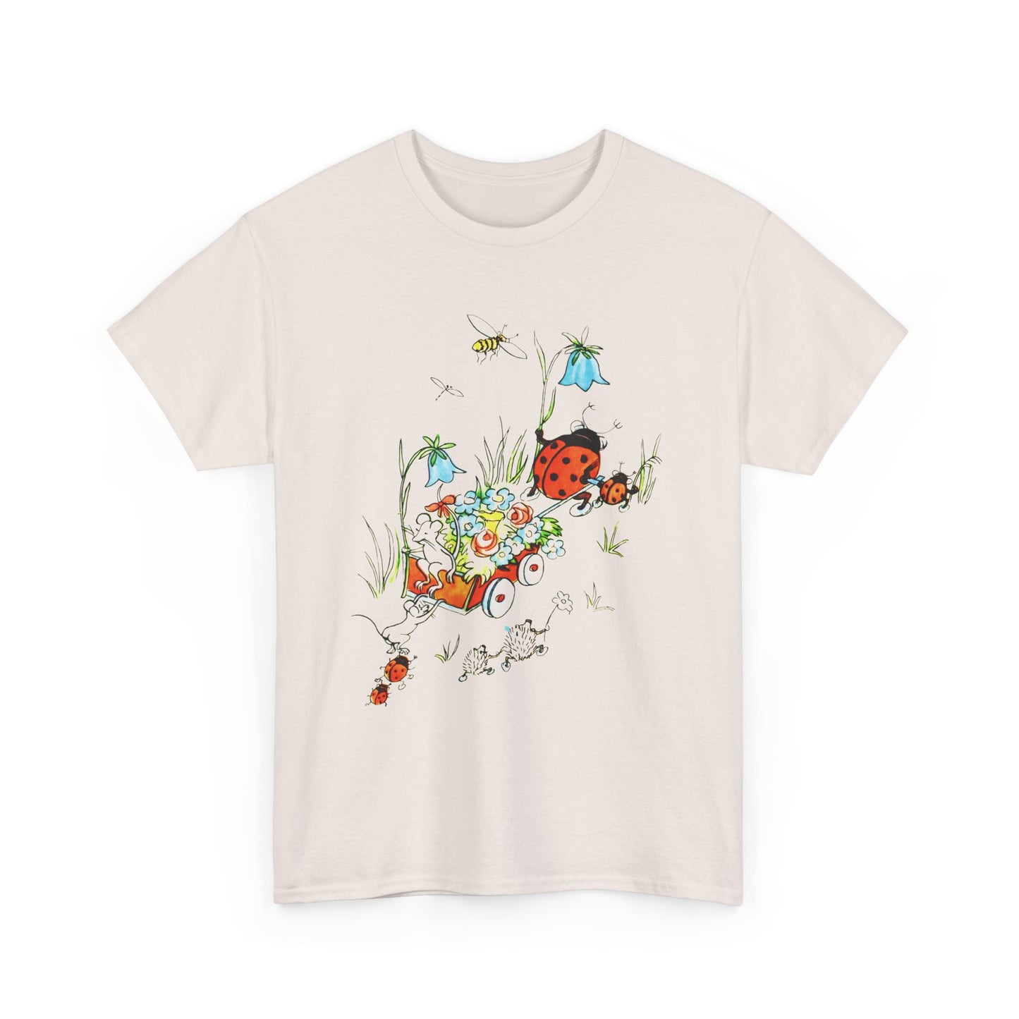 vintage postcard mouse and lady buggy reproduction tshirt
