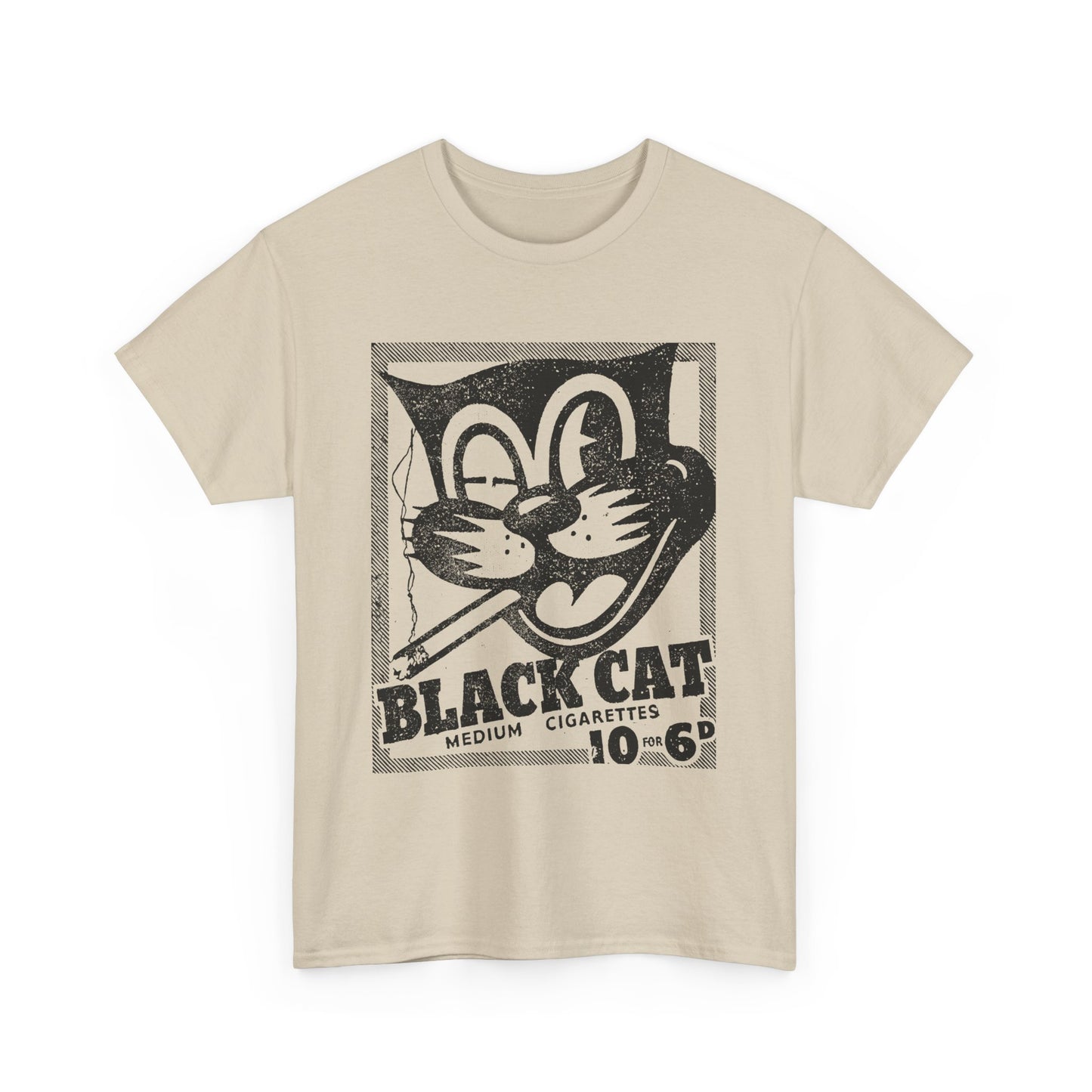 vintage black cat cigarettes advert reproduction stretched graphic tshirt