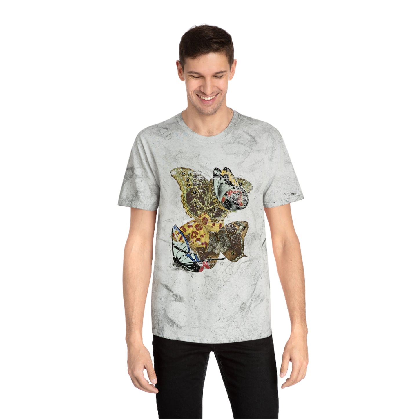 1925 papillons butterfly illustration by emile allain seguy faded graphic color blast tshirt