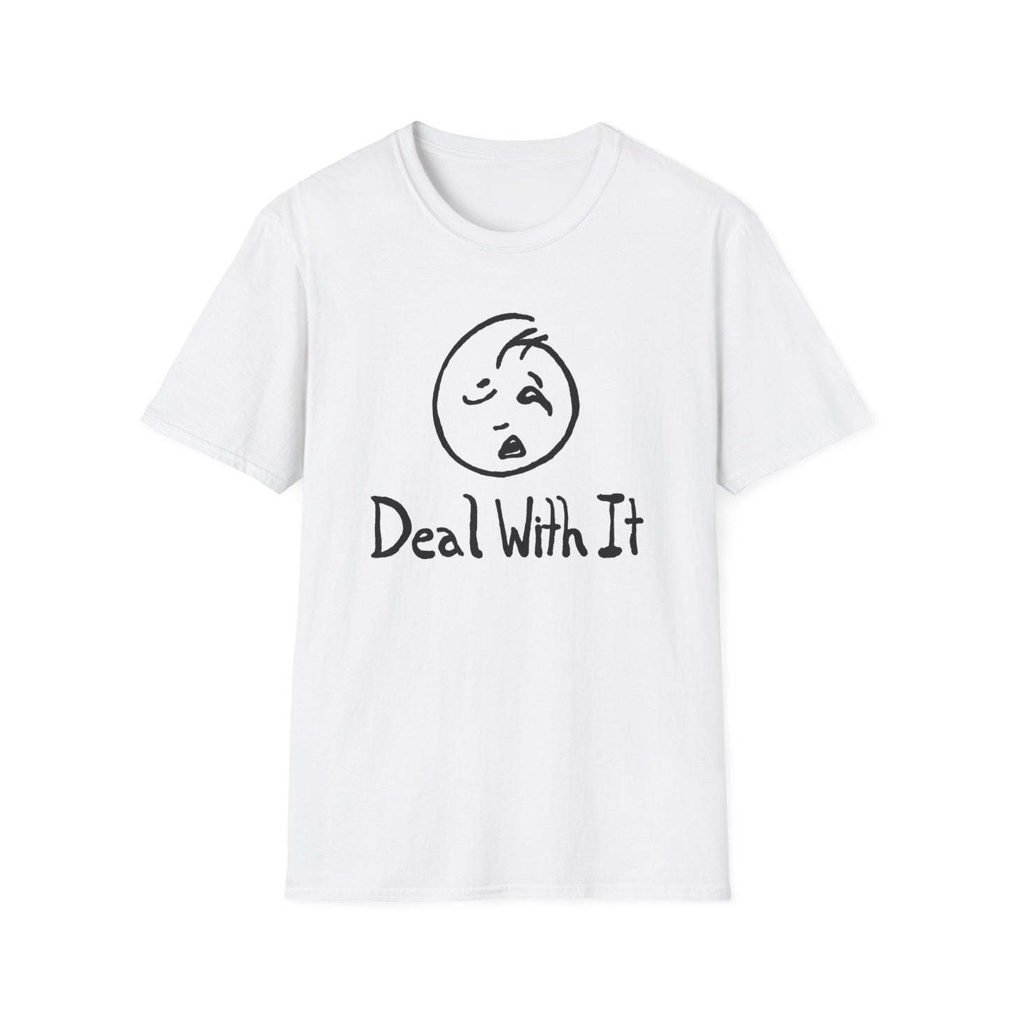 deal with it weird sad guy tshirt