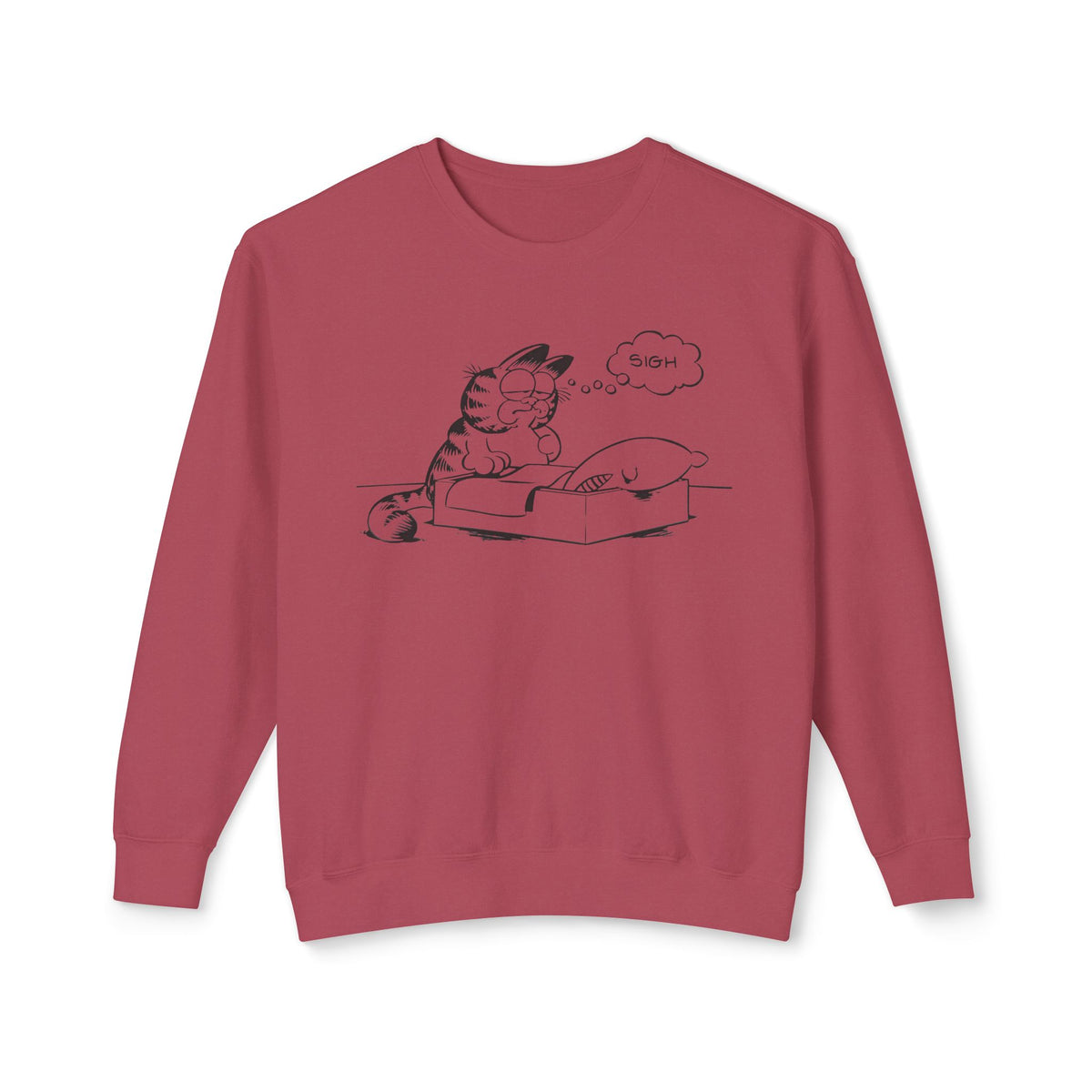 garf type cat sighing 100% cotton sweatshirt