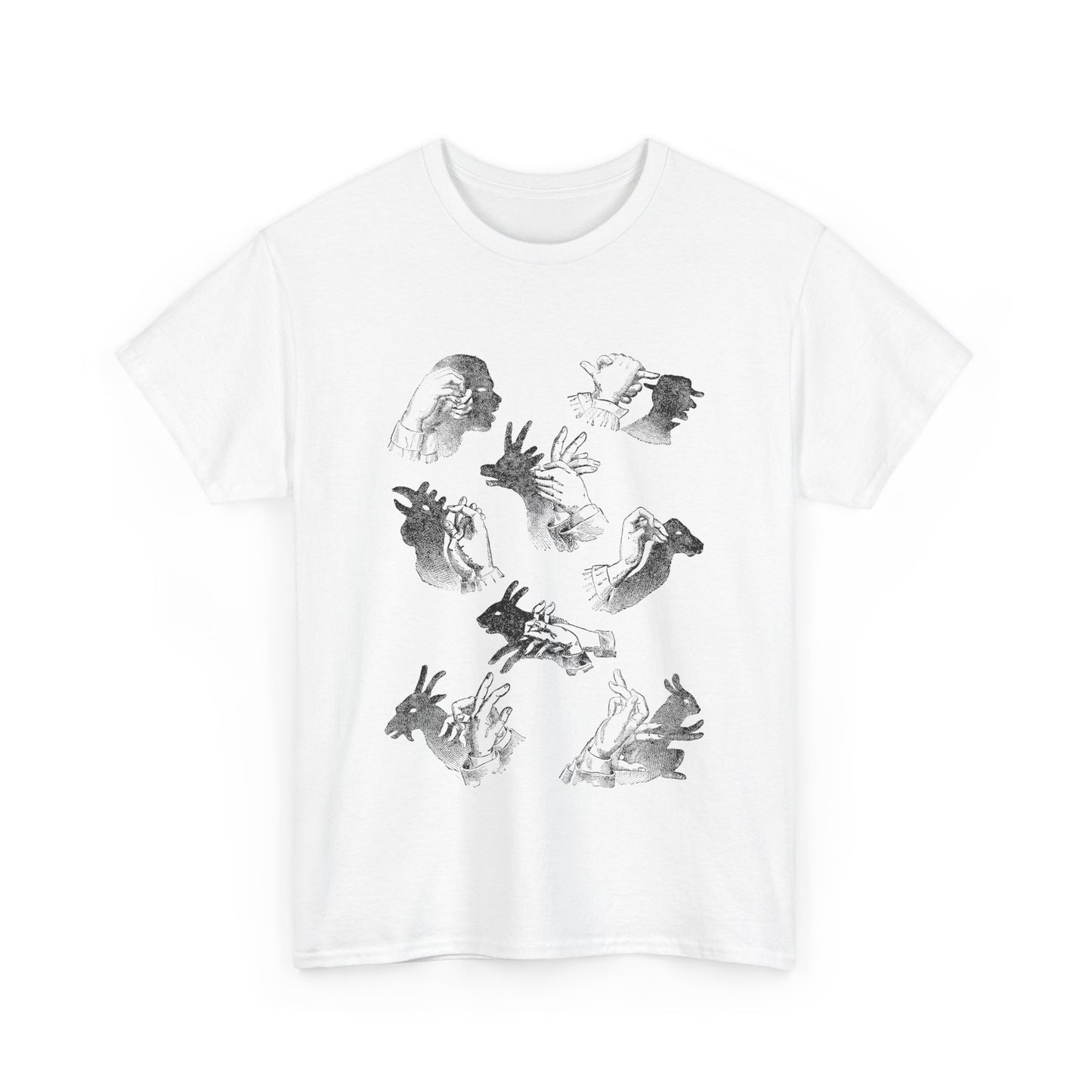 1883 hand shadows on the wall illustration from popular scientific recreations book tshirt