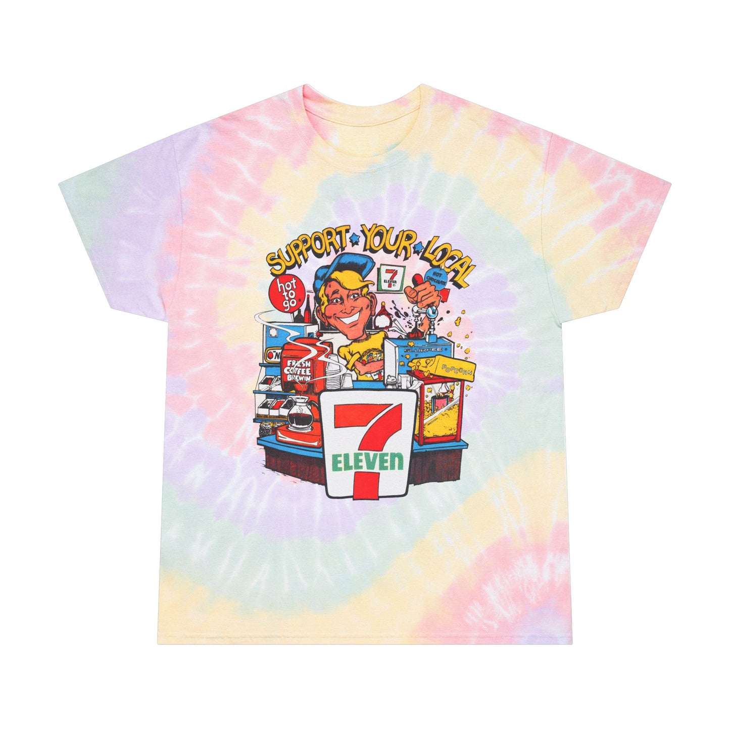 vintage 711 7-eleven reproduction tie dye tshirt