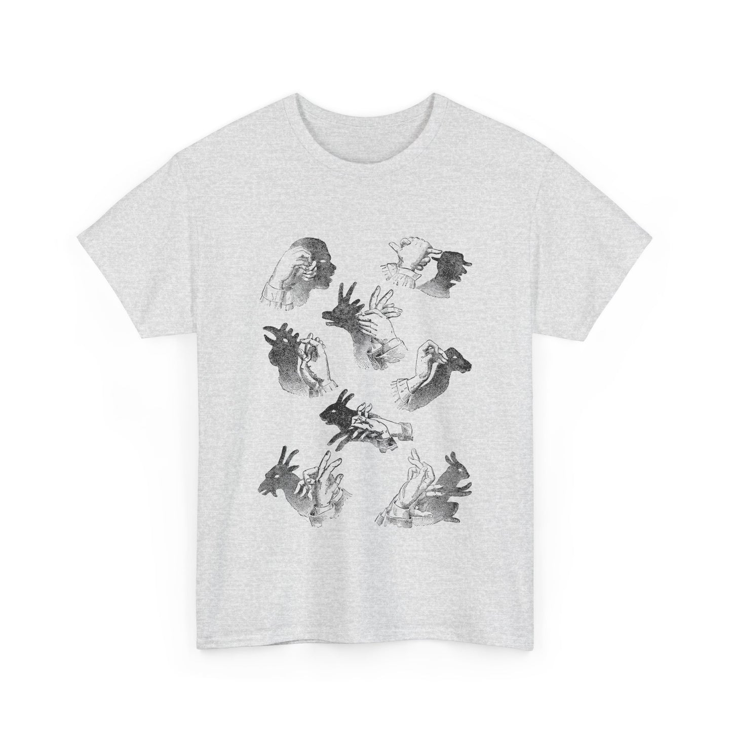 1883 hand shadows on the wall illustration from popular scientific recreations book tshirt