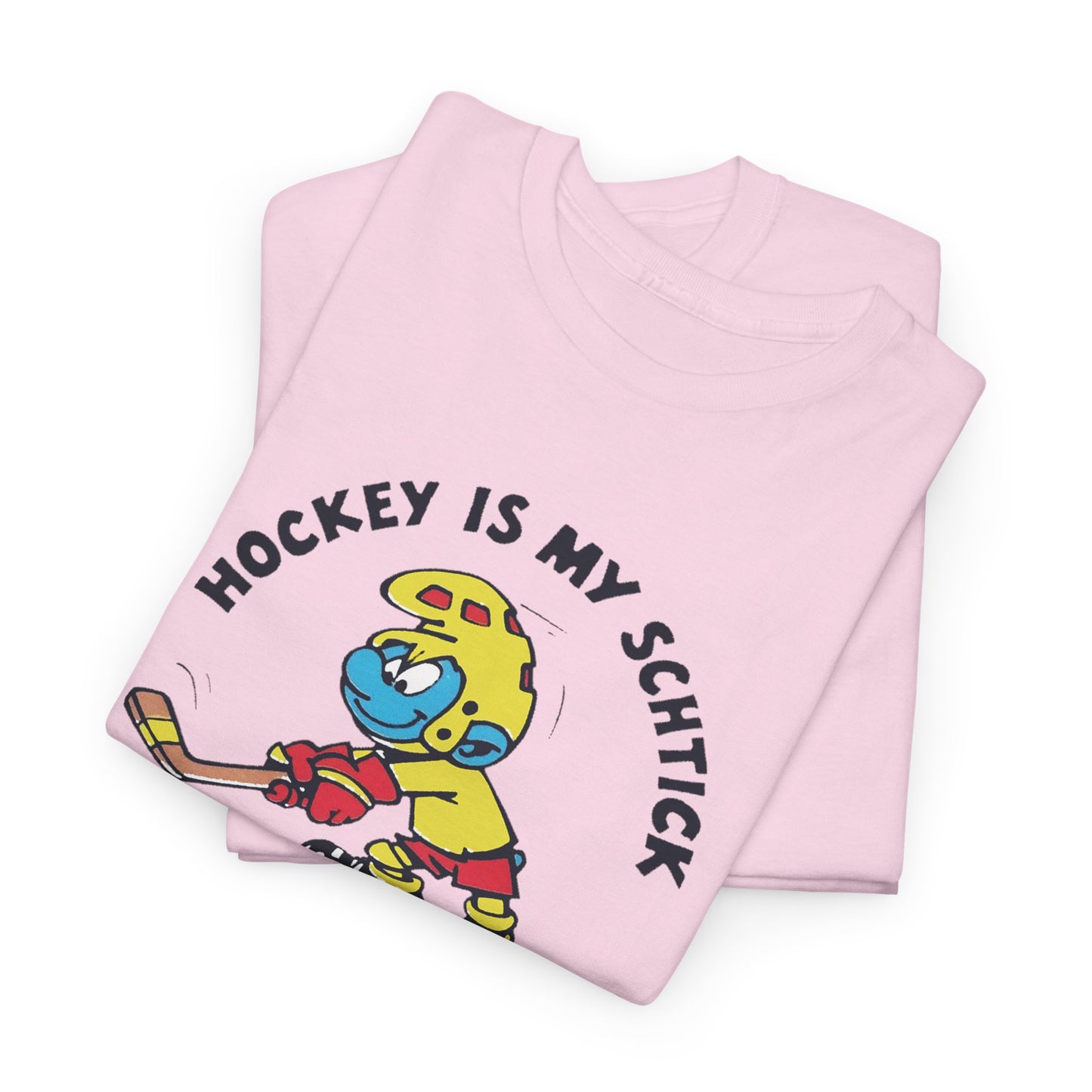 hockey is my schtick vintage smurf reproduction tshirt