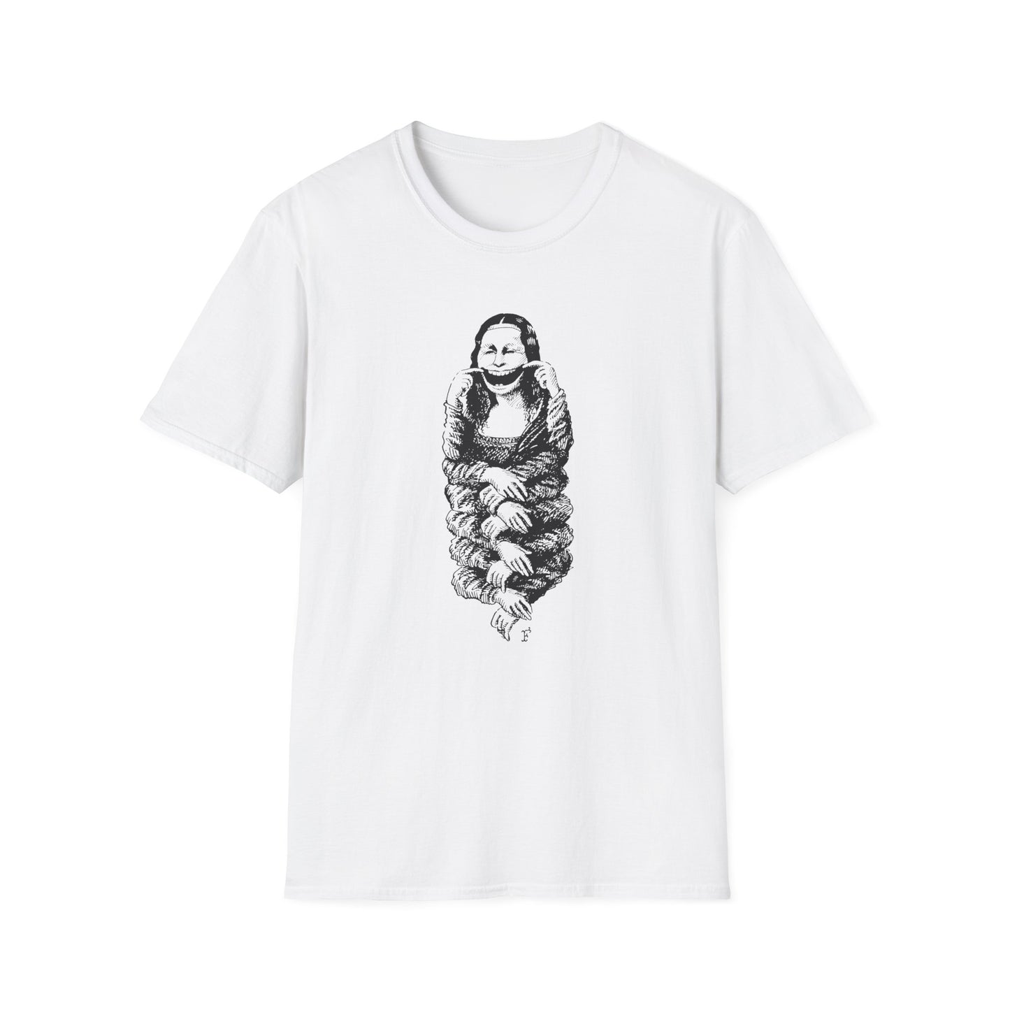 1985 jerzy flisak museum of caricature mona lisa exhibition poster tshirt