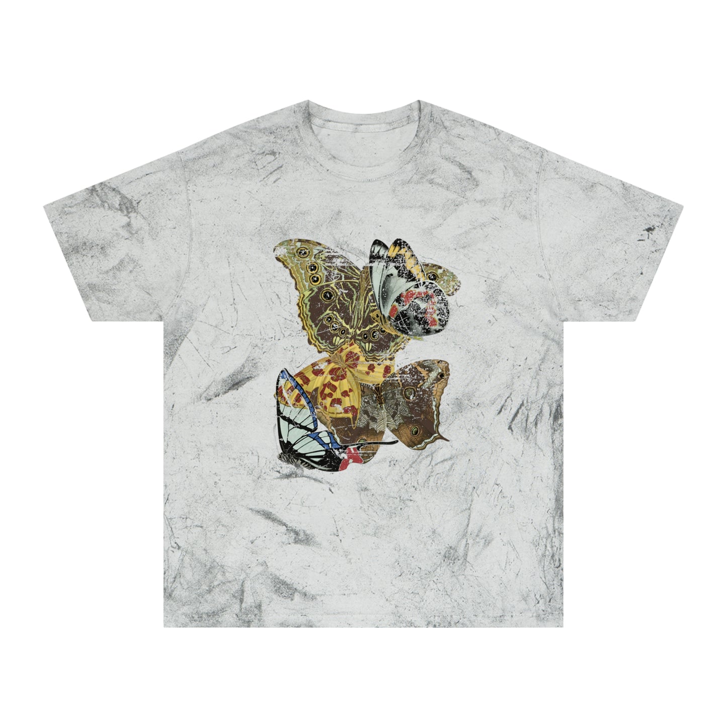 1925 papillons butterfly illustration by emile allain seguy faded graphic color blast tshirt